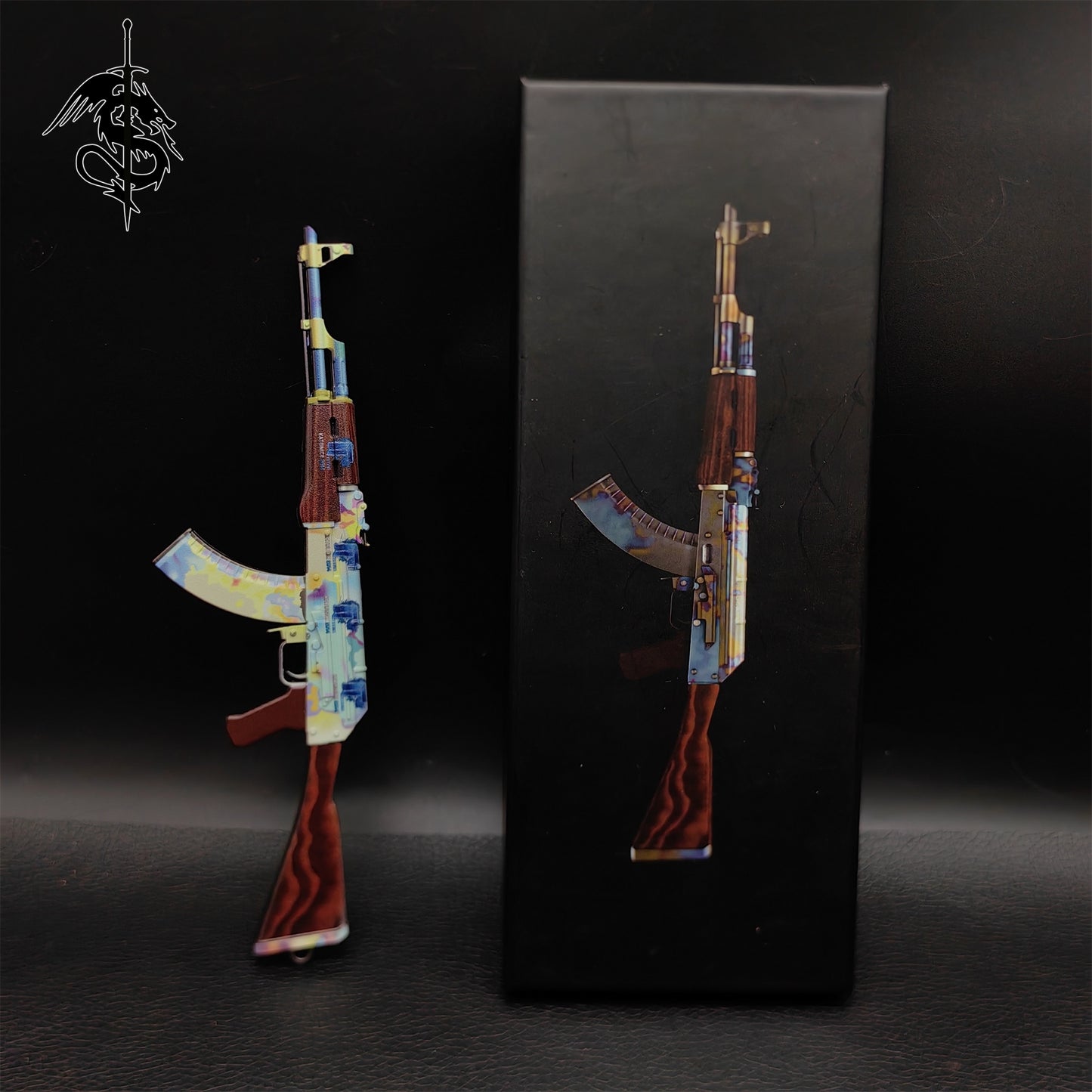 AK-47 Neon Rider Case Hardened And Vulcan Skin Gun Model 3 In 1 Pack