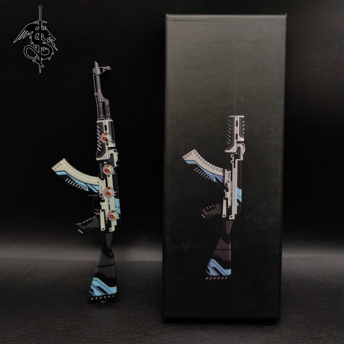 AK-47 Neon Rider Case Hardened And Vulcan Skin Gun Model 3 In 1 Pack