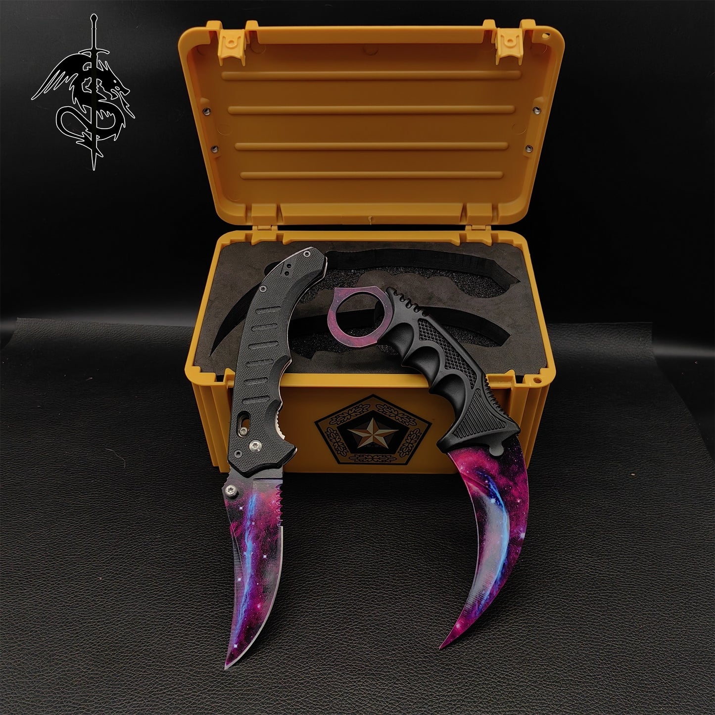 Galaxy Skin Karambit Trainer Flip Folding Knife With Case