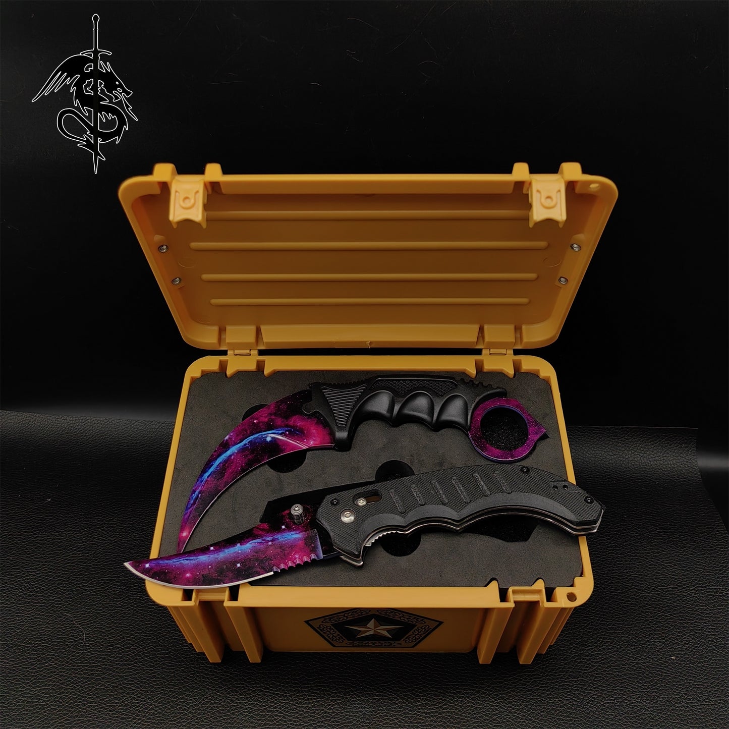 Galaxy Skin Karambit Trainer Flip Folding Knife With Case