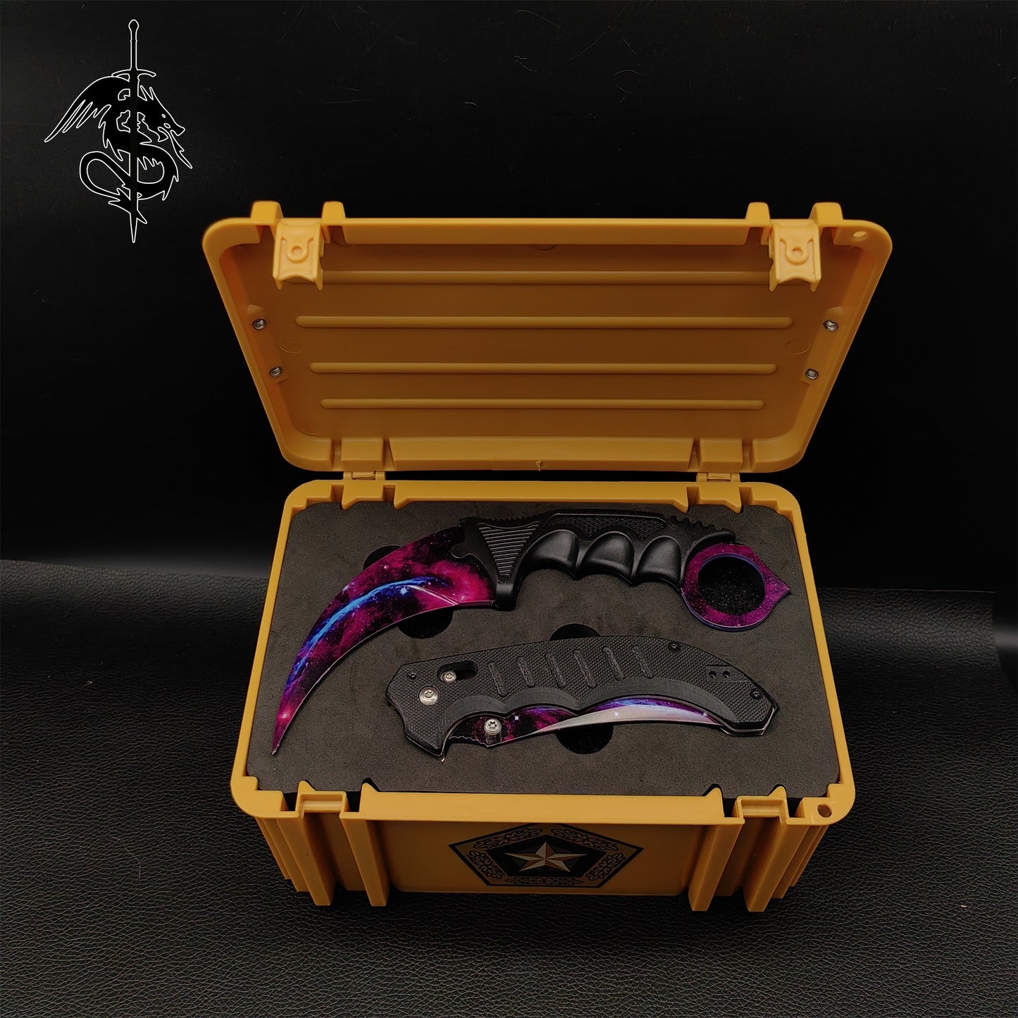 Galaxy Skin Karambit Trainer Flip Folding Knife With Case