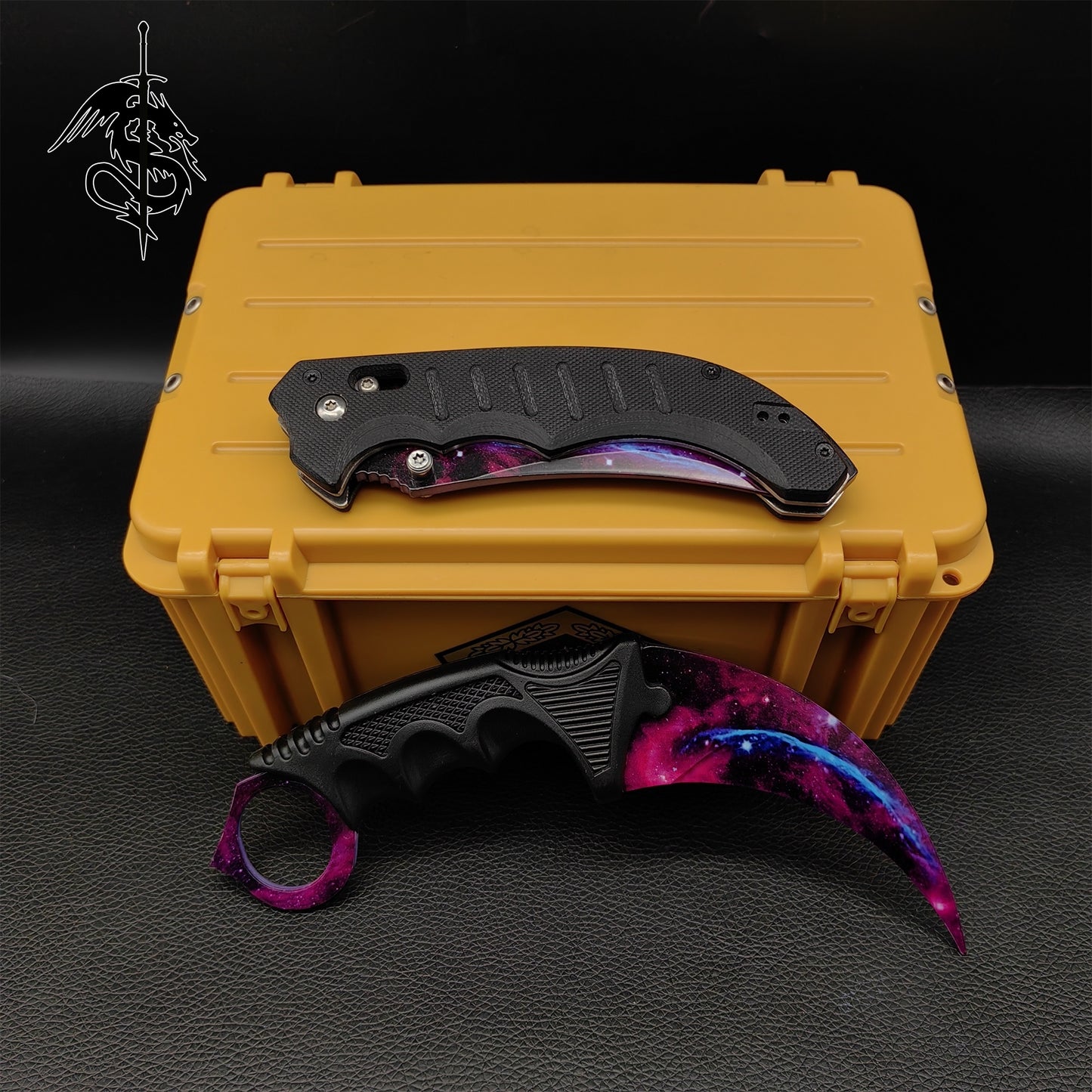 Galaxy Skin Karambit Trainer Flip Folding Knife With Case