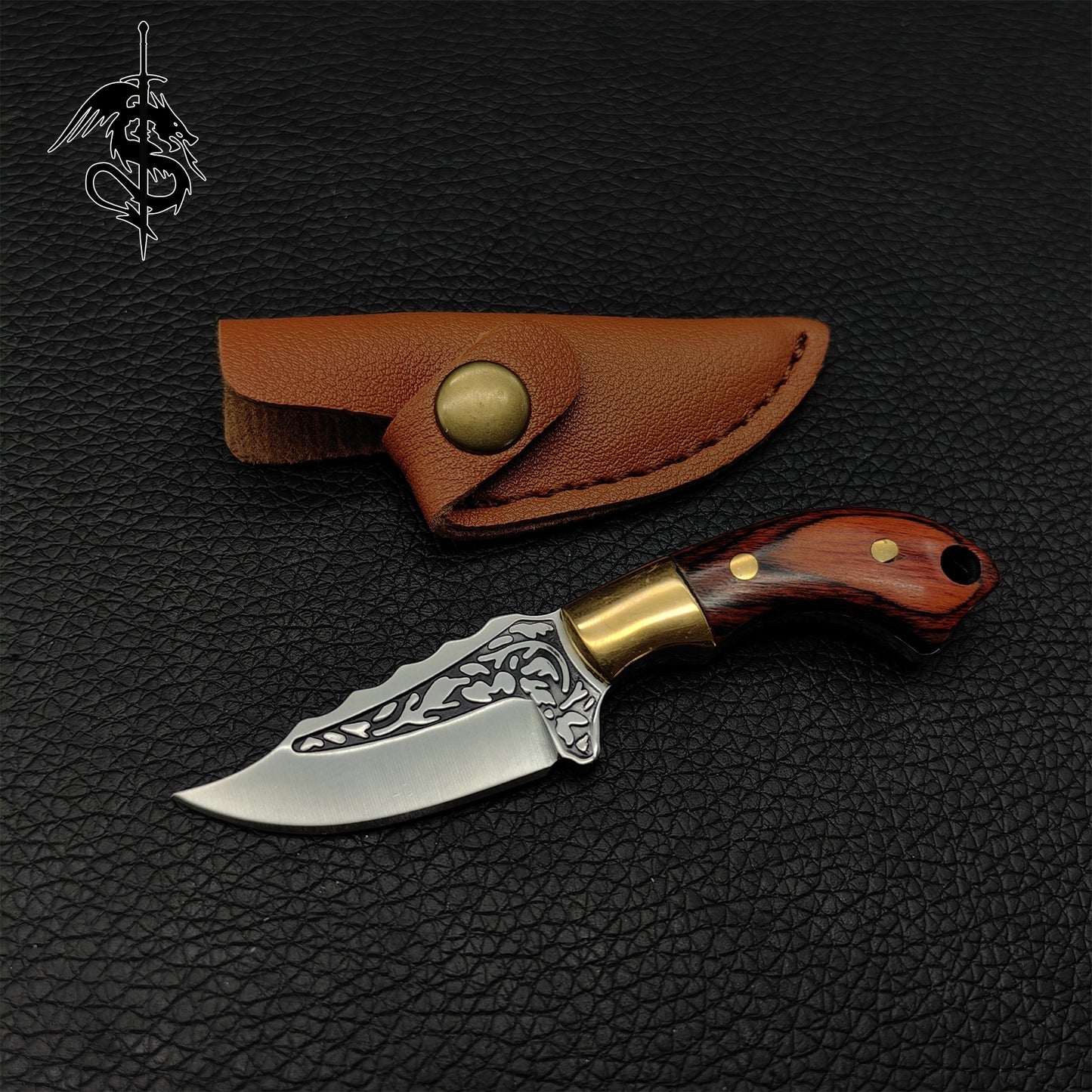 High-End Wood Brass Alloy Handle Mini EDC Knife