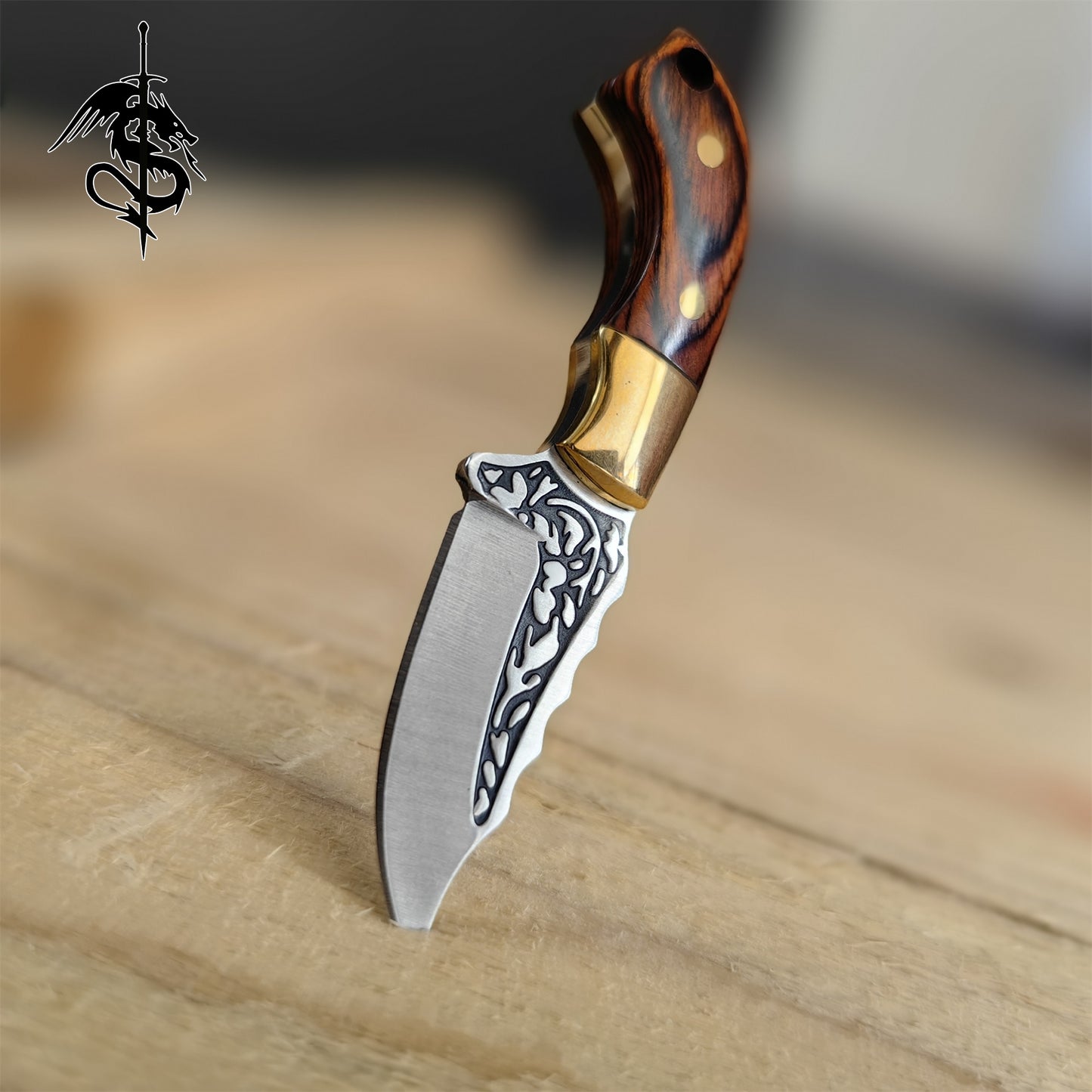 High-End Wood Brass Alloy Handle Mini EDC Knife