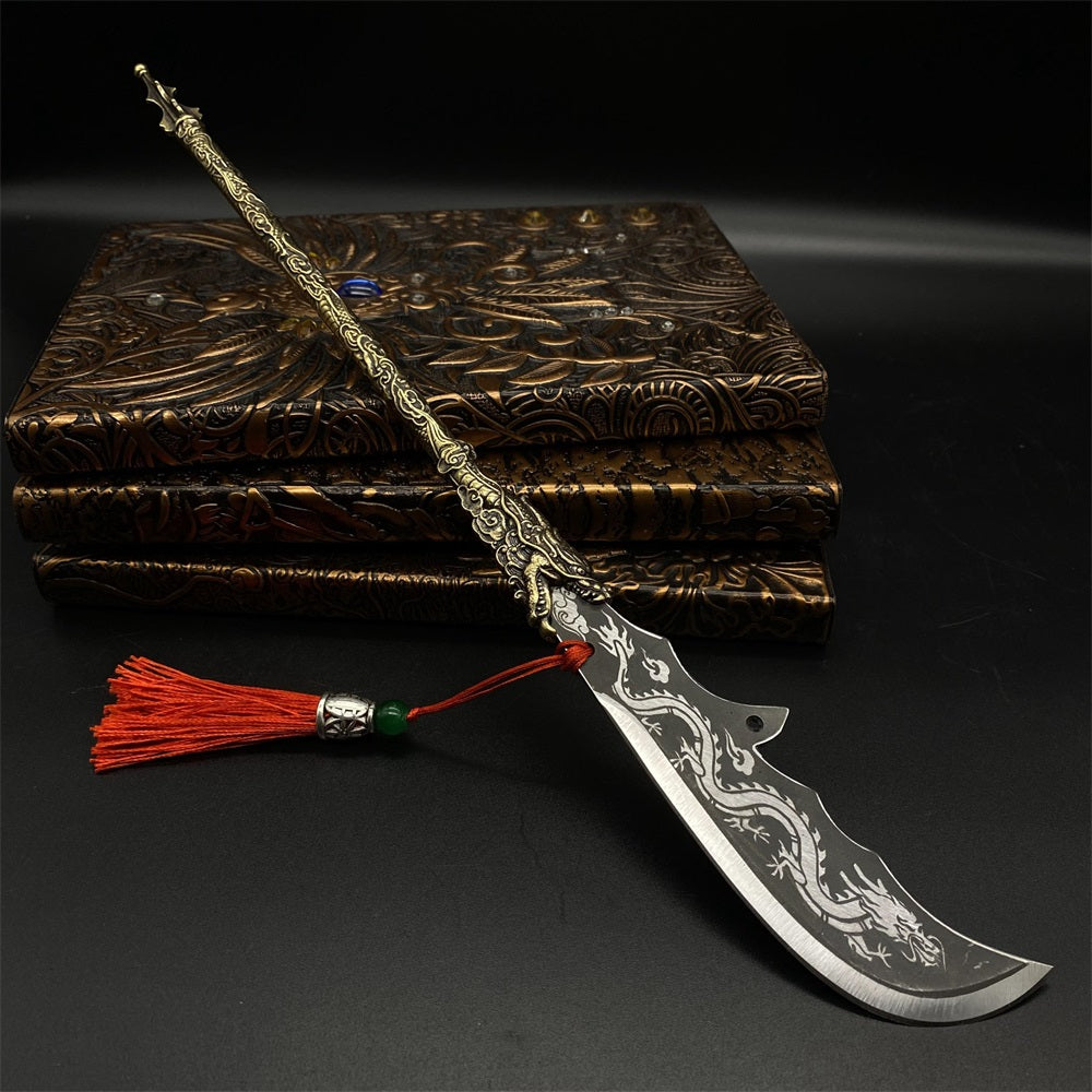 Hand-forged Three Kingdom GuanDao Green Dragon Crescent Blade 35CM/13.7"