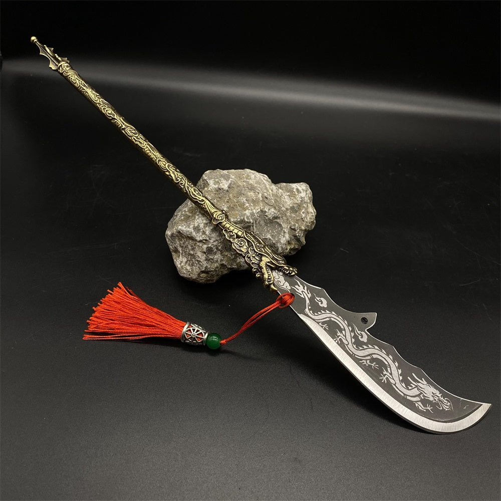 Hand-forged Three Kingdom GuanDao Green Dragon Crescent Blade 35CM/13.7"