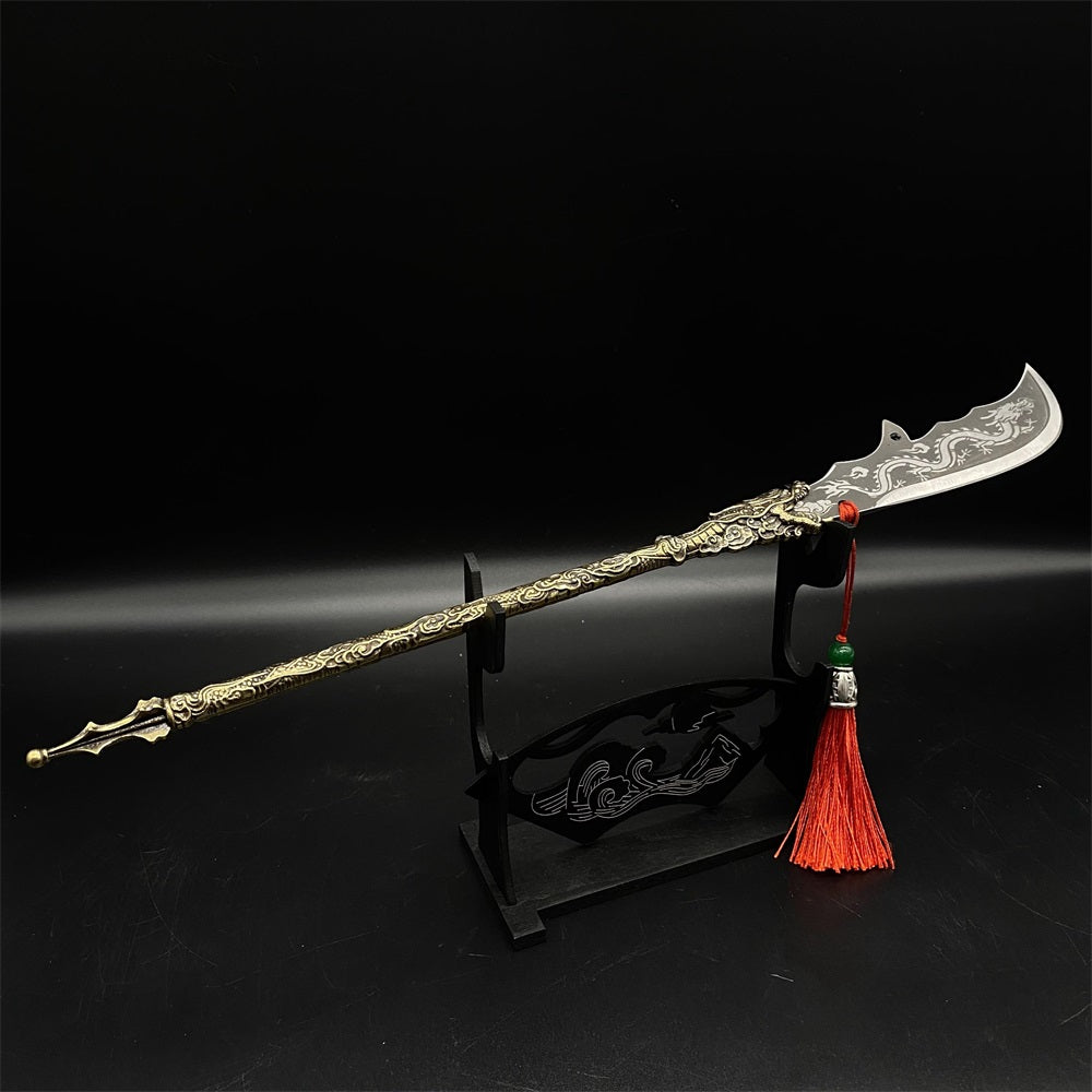 Hand-forged Three Kingdom GuanDao Green Dragon Crescent Blade 35CM/13.7"