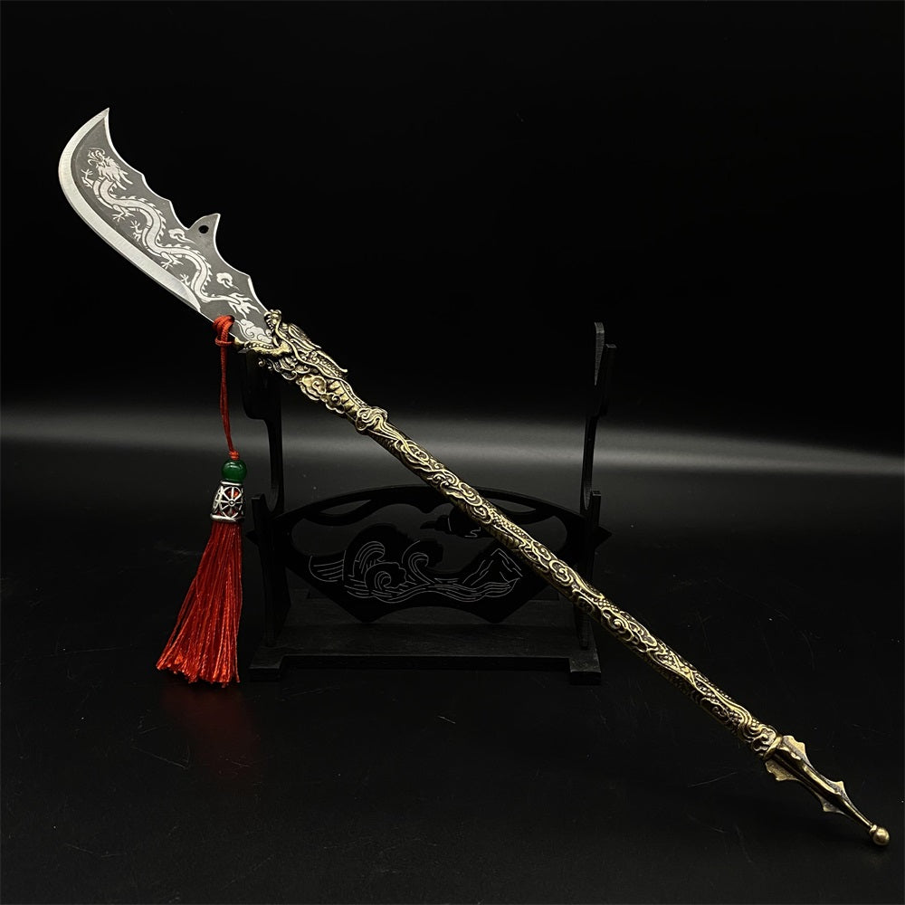 Hand-forged Three Kingdom GuanDao Green Dragon Crescent Blade 35CM/13.7"