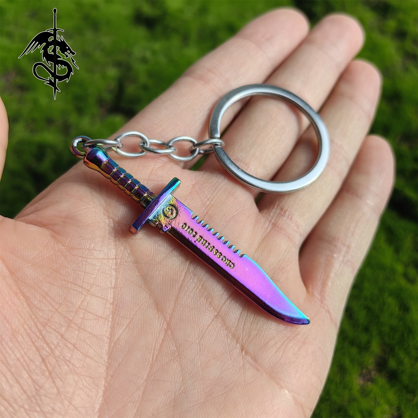Metal Case Hardened Weapon Keychains Karambit M9 Bowie Knife