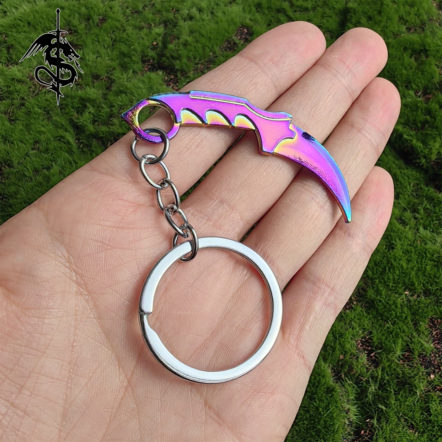 Metal Case Hardened Weapon Keychains Karambit M9 Bowie Knife