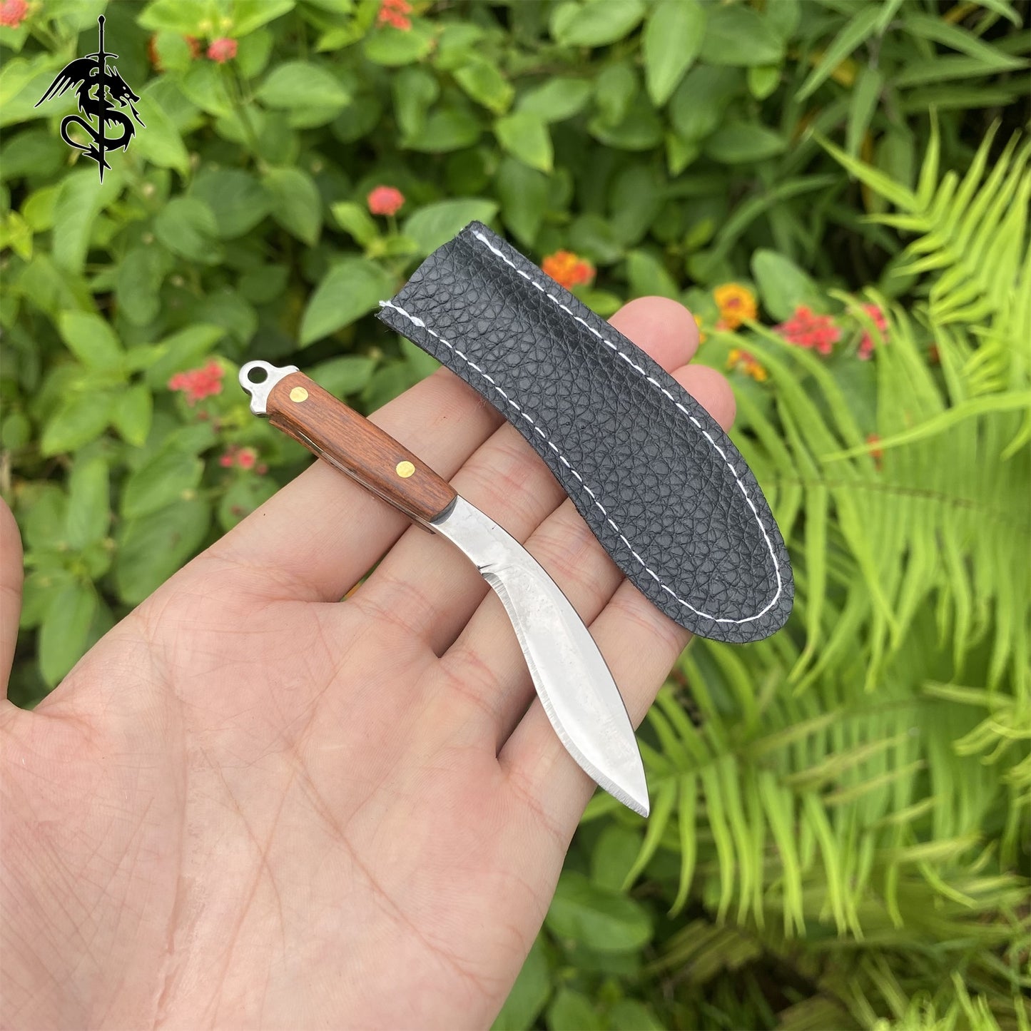 Mini Nepal Dagger EDC Wooden Handle Sharp Knife USA Stock