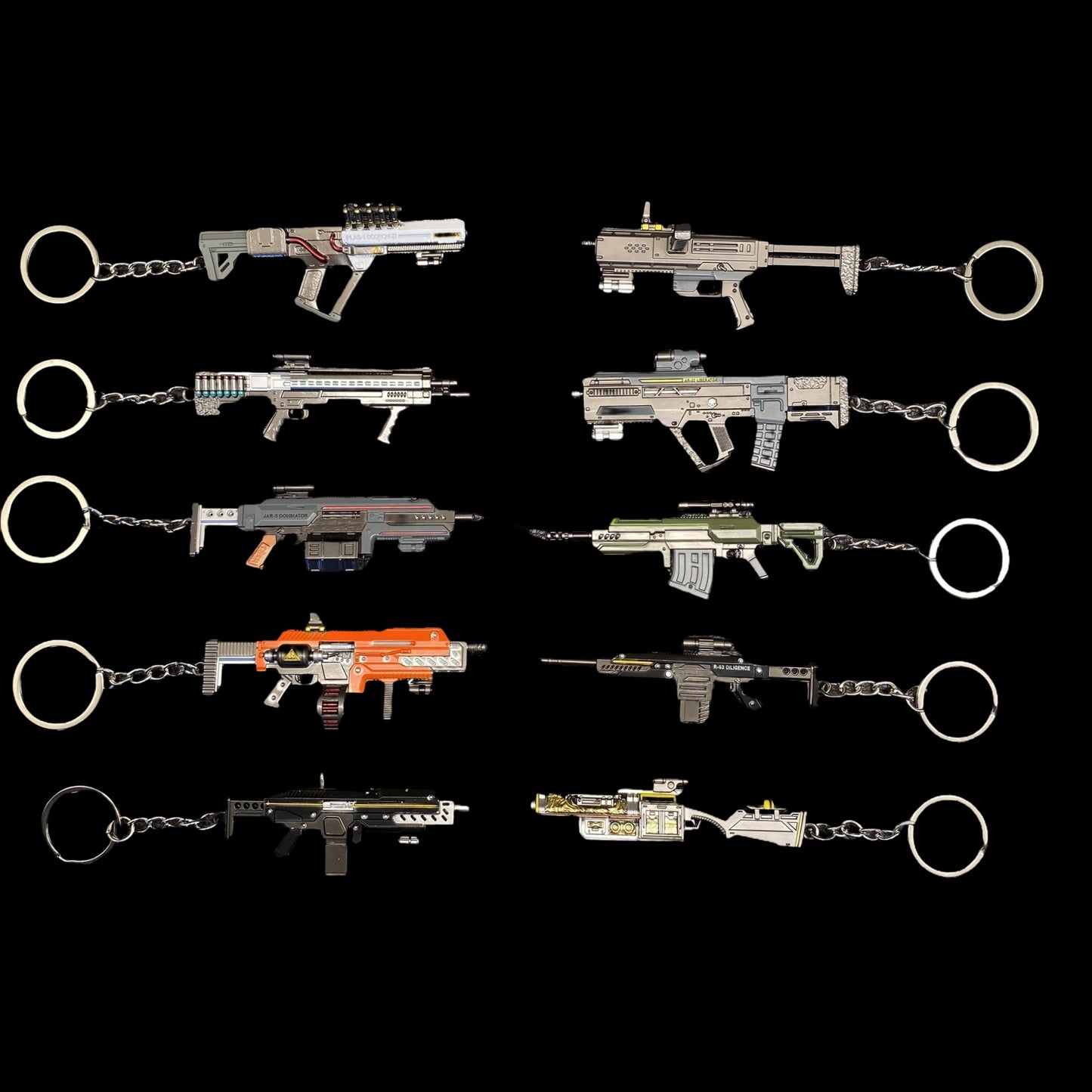 Hot Game Mini Gun Metal Keychain 10 Options
