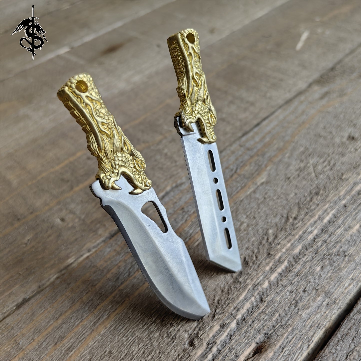 High-quality Brass Handle Mini EDC Tool Knife 2 In 1 Pack