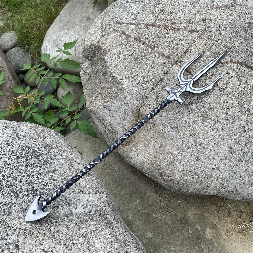 Hand-Forged Steel Poseidon Trident Miniature 37CM/14.5"