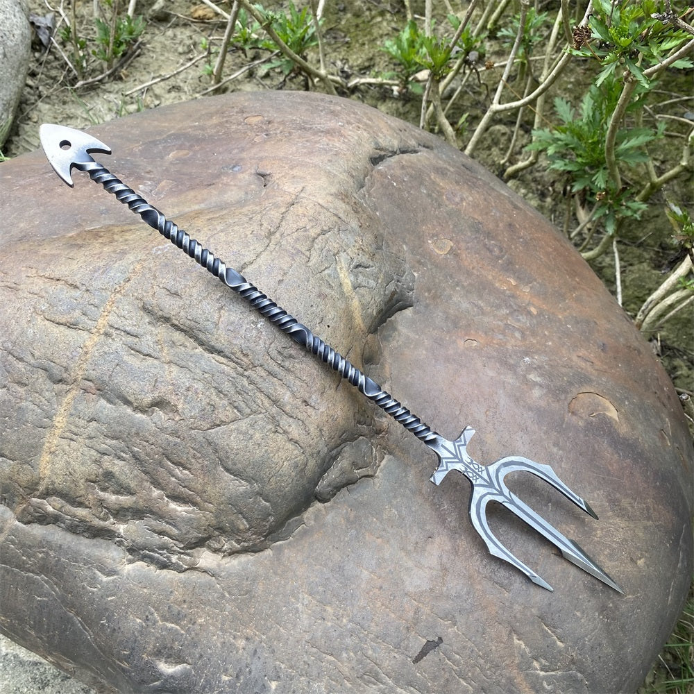 Hand-Forged Steel Poseidon Trident Miniature 37CM/14.5"