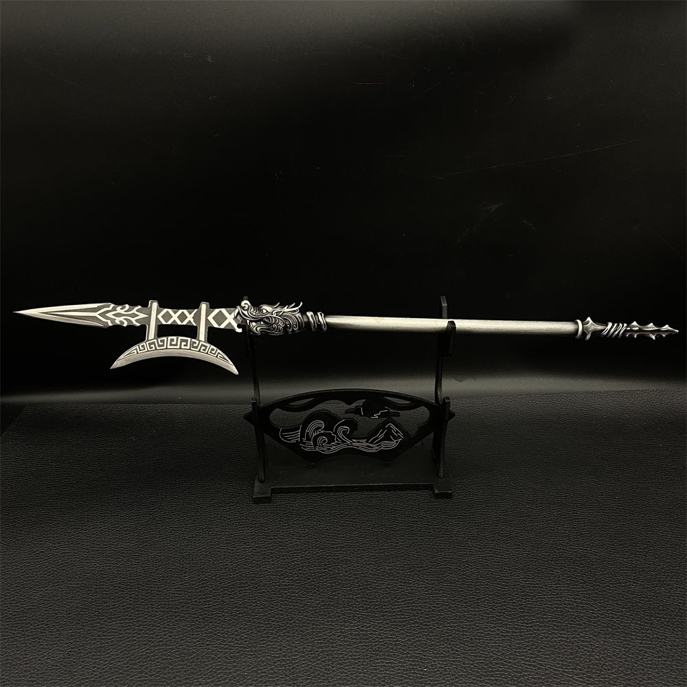 Hand-Forged Three Kingdom LvBu Halberd One-Sixth Miniature 37CM/14.5"