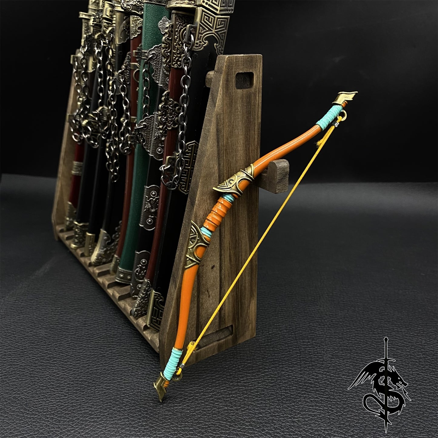 Wood Display Stand Wood Short Sword Rack Showing Holder