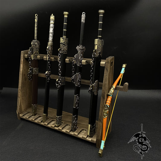 Wood Display Stand Wood Short Sword Rack Showing Holder