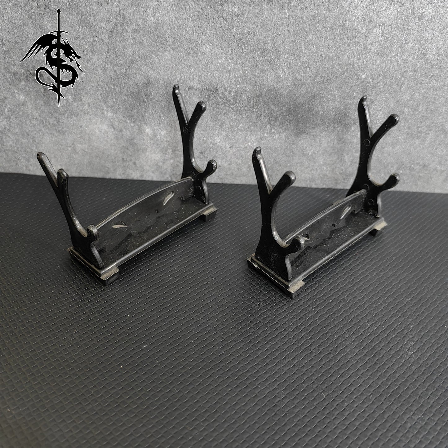 9PCS Katana Sword Miniature Display Holder Tiny Weapon Stand