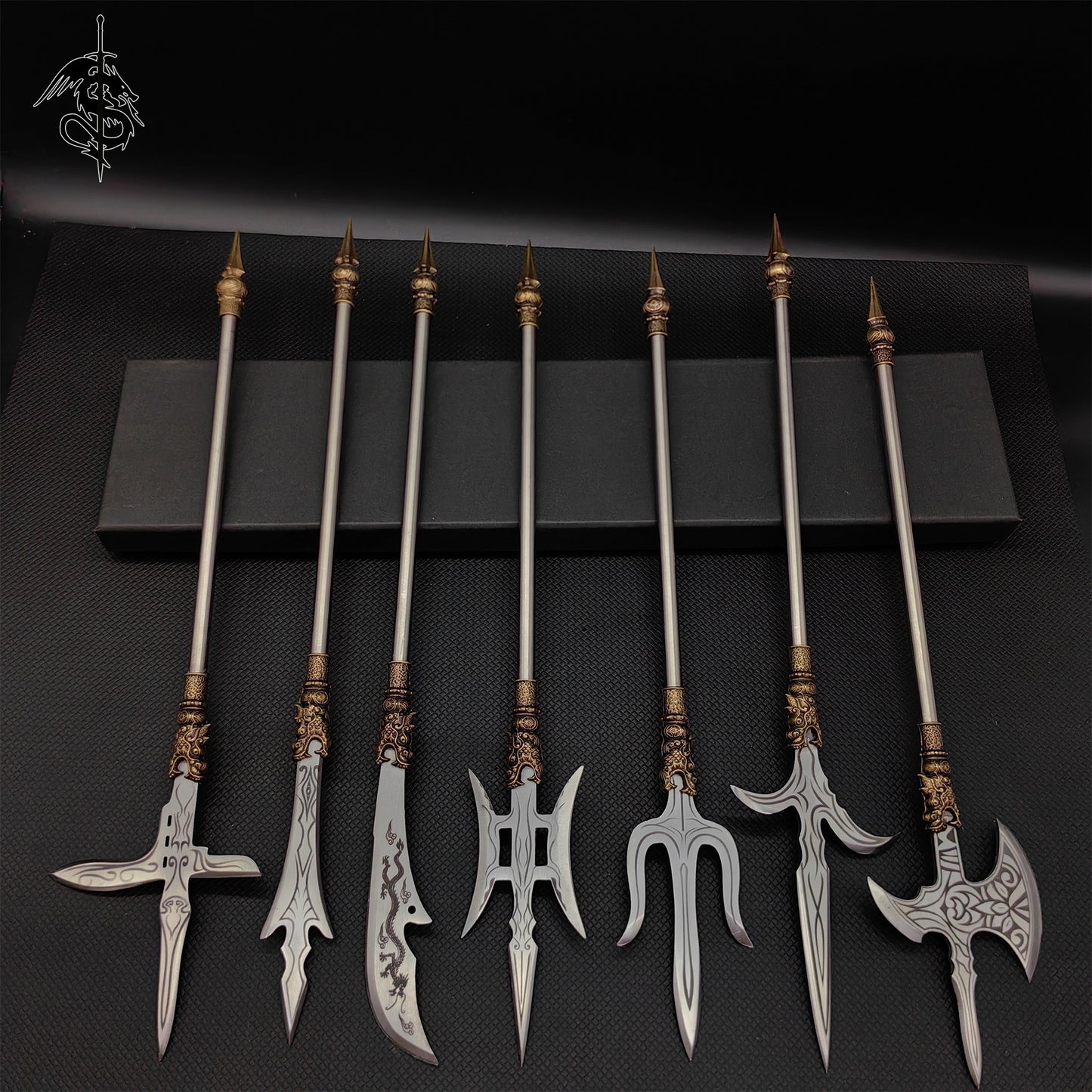 Hand-Forged Steel Long-Handle 14'' Tiny Spear 7 In 1 Pack