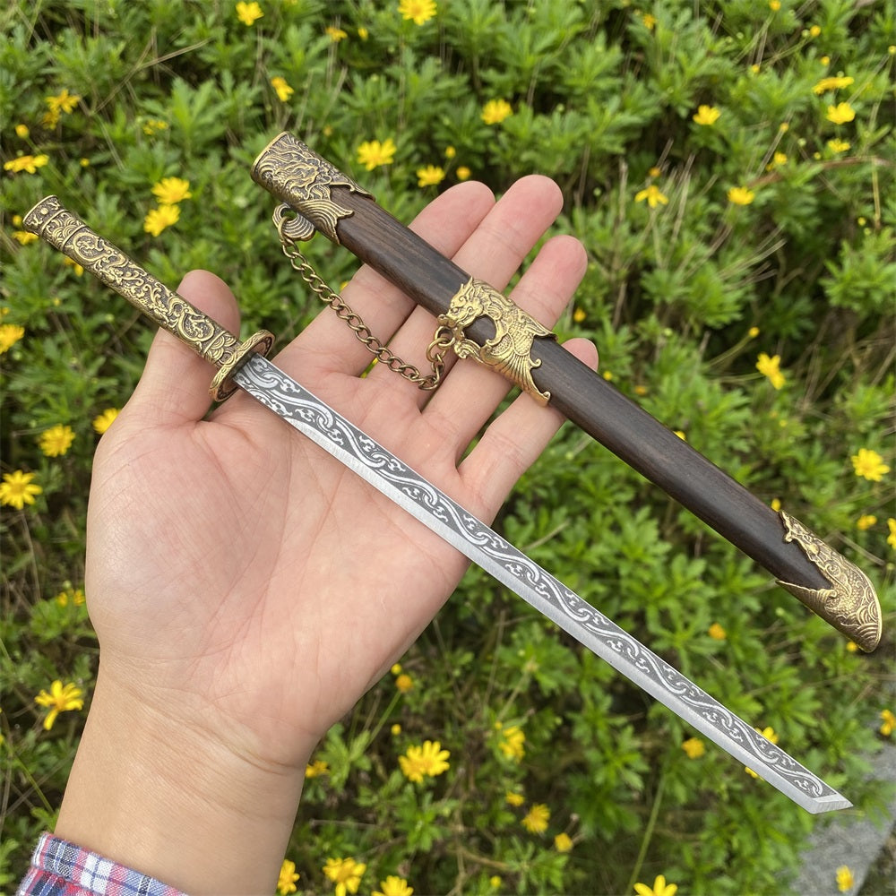 Hand-Forged Classic Tang Sword Sword Brass Handle Miniature 27cm/10.6"