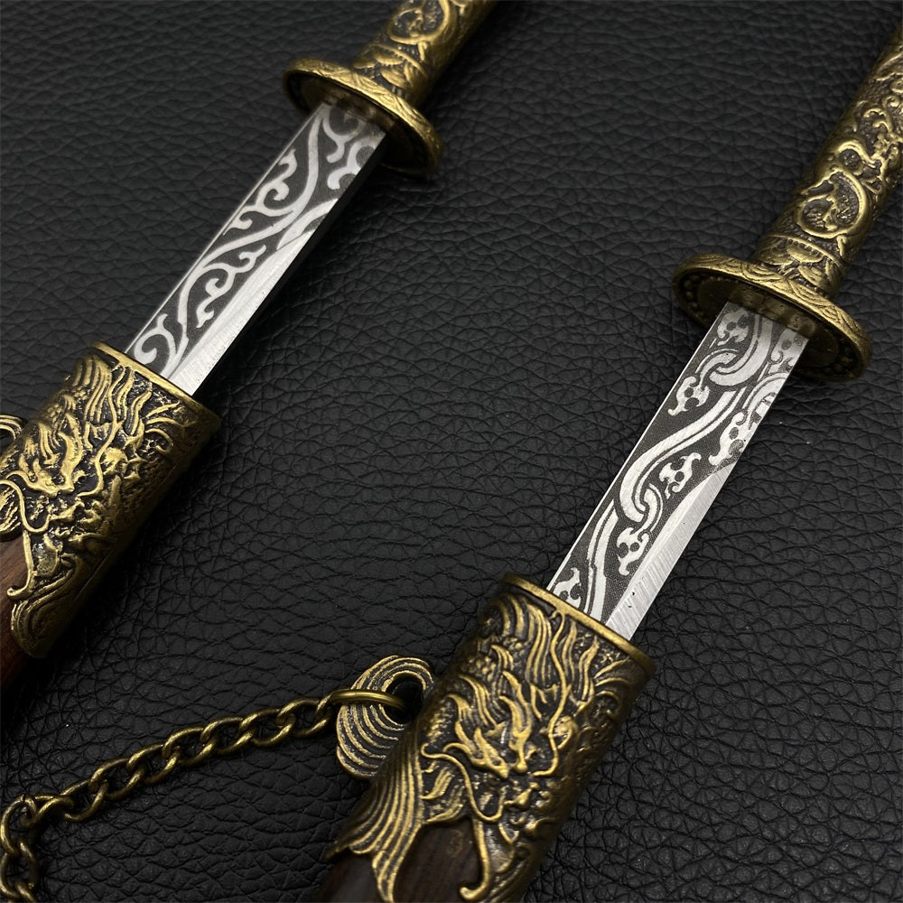 Hand-Forged Classic Tang Sword Sword Brass Handle Miniature 27cm/10.6"