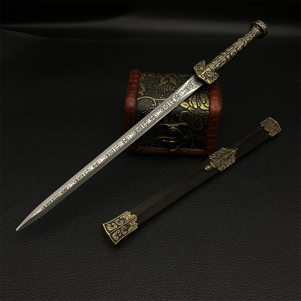 High-End Ancient Han Dynasty QingGang Steel Sword 26cm/10.2"