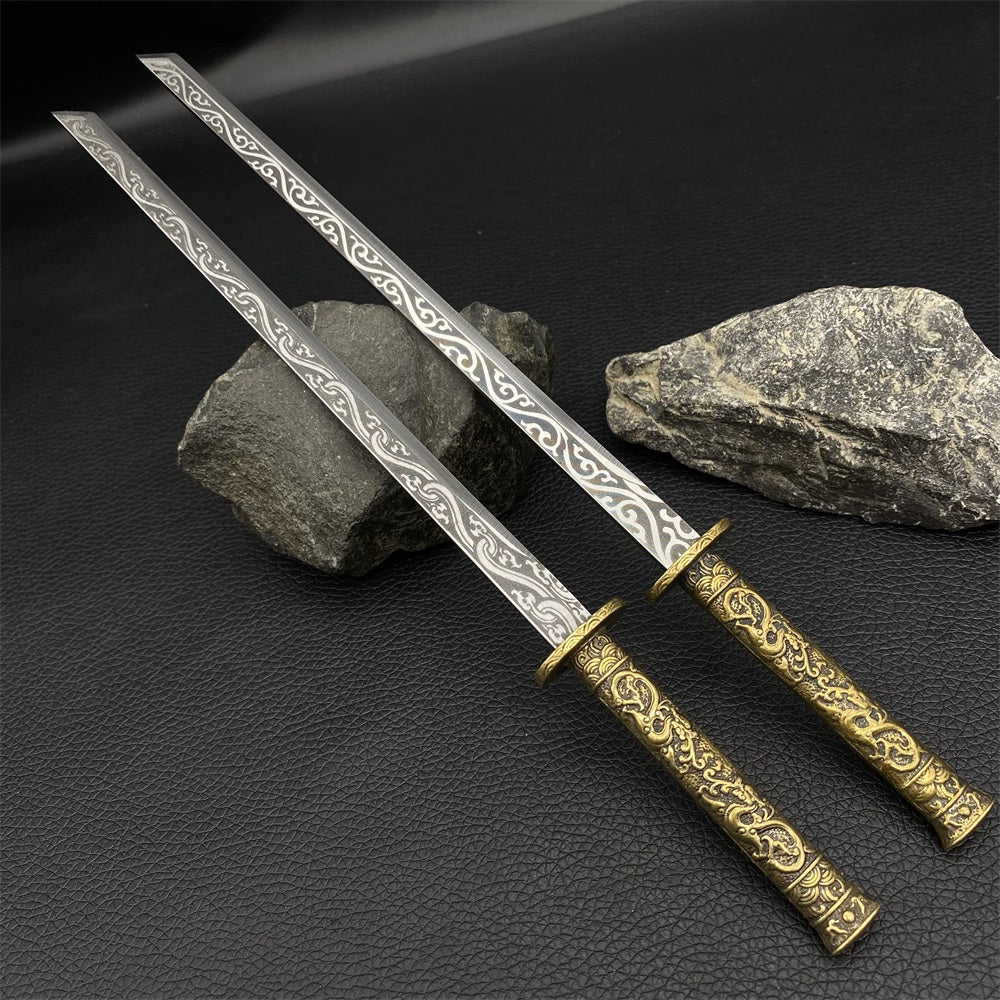 Hand-Forged Classic Tang Sword Sword Brass Handle Miniature 27cm/10.6"