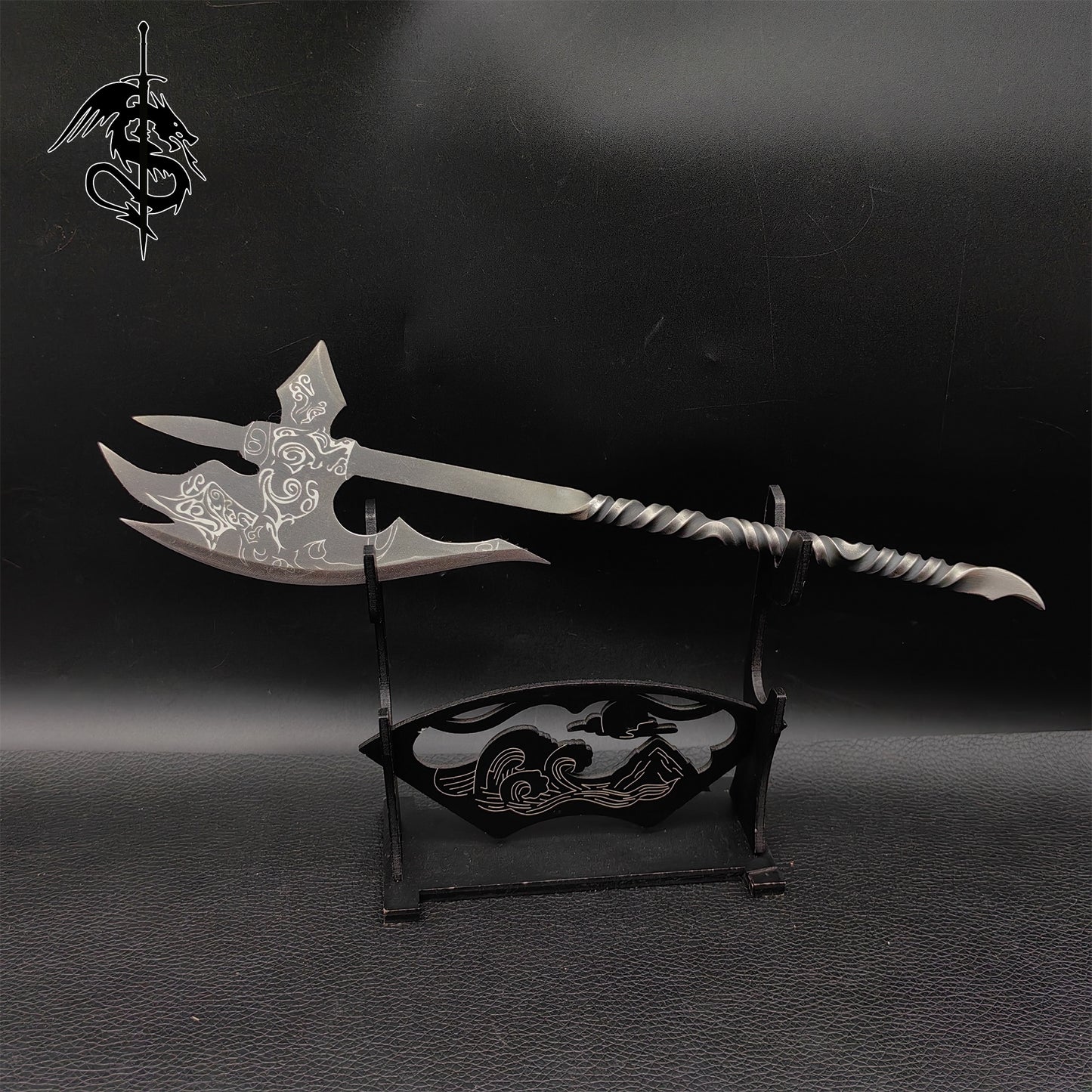 Handmade Steel Atlantis Trident Ebony Axe Infinity Sword Collection