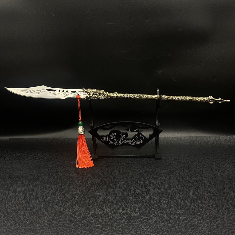 Hand-Forged Long-Handle Weapon Spike Hook Spear Dragon Great Sword Massive Sword 4 in 1 Pack