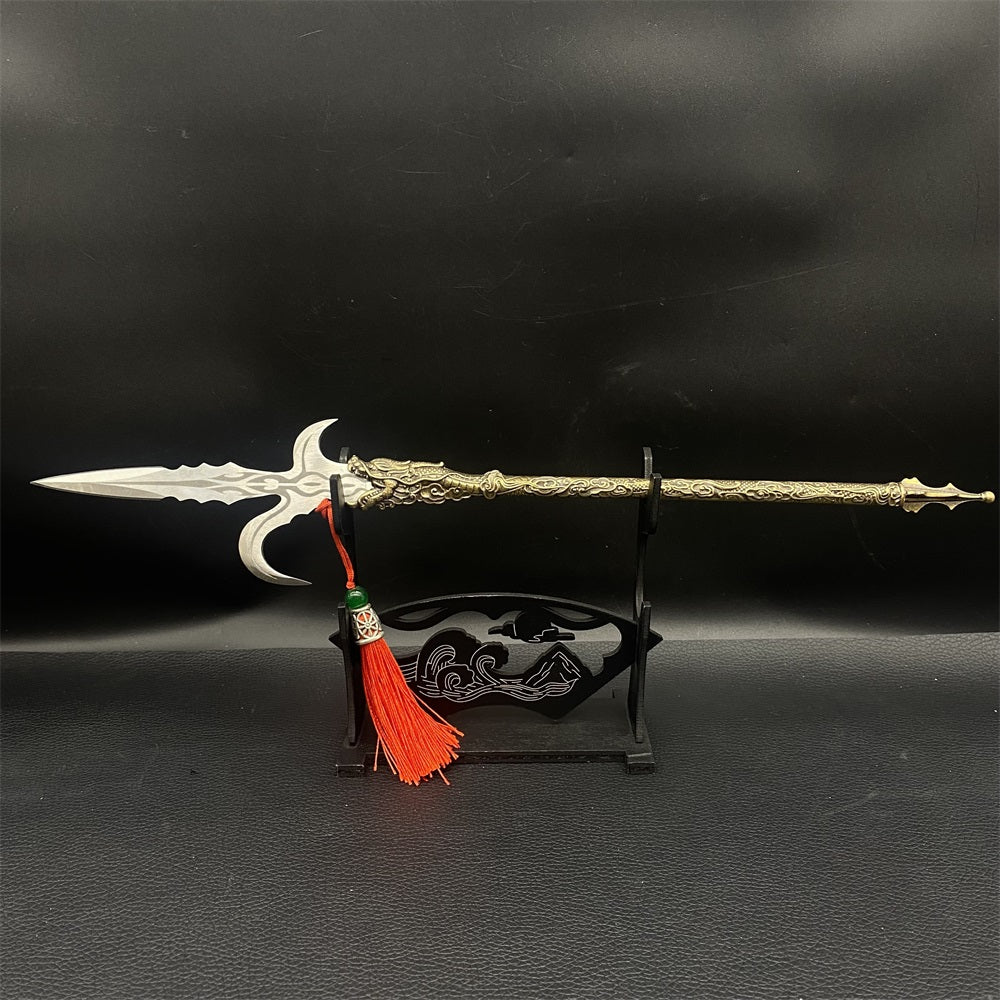 Hand-Forged Long-Handle Weapon Spike Hook Spear Dragon Great Sword Massive Sword 4 in 1 Pack