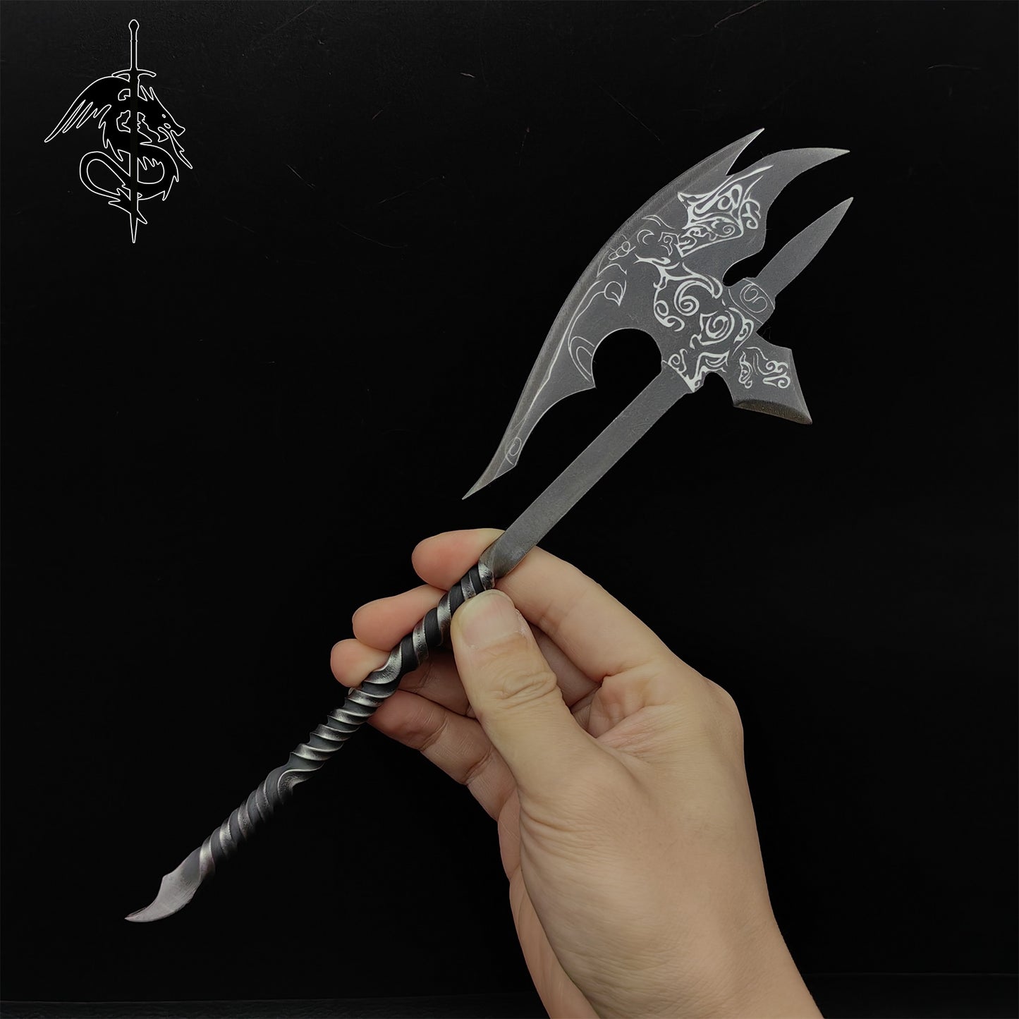 Handmade Steel Atlantis Trident Ebony Axe Infinity Sword Collection