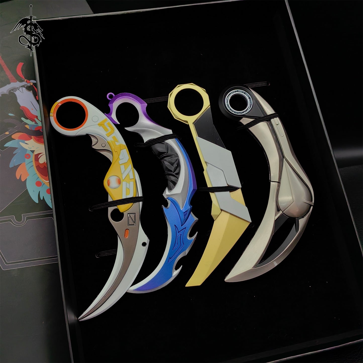 Game Karambit Metal Replica 4 In 1 Gift Box For Display