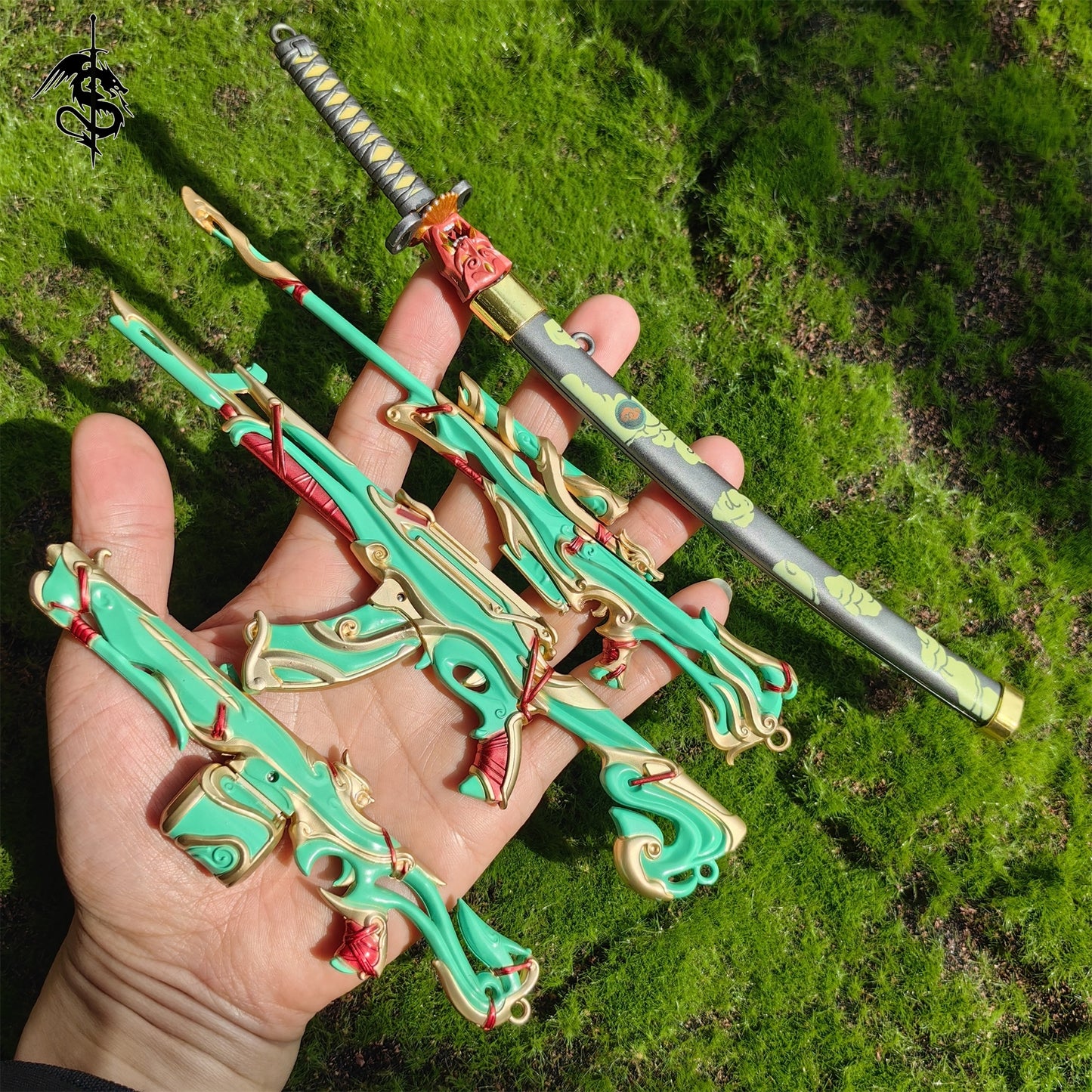 Metal Vandal Gun Mini Katana Knife 4 In 1 Gift Box