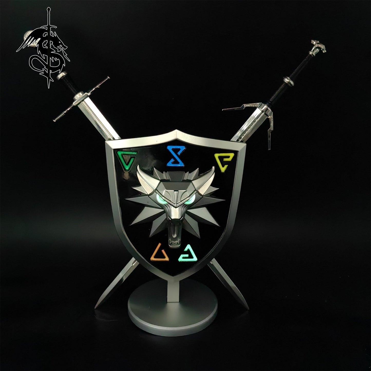 Geralt Wolf School Shield & 2 Swords USA Stock