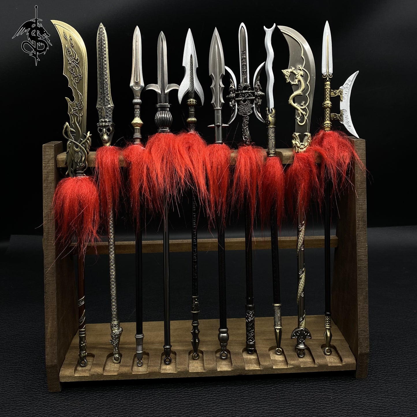 Wood Display Stand Wood Short Sword Rack Showing Holder