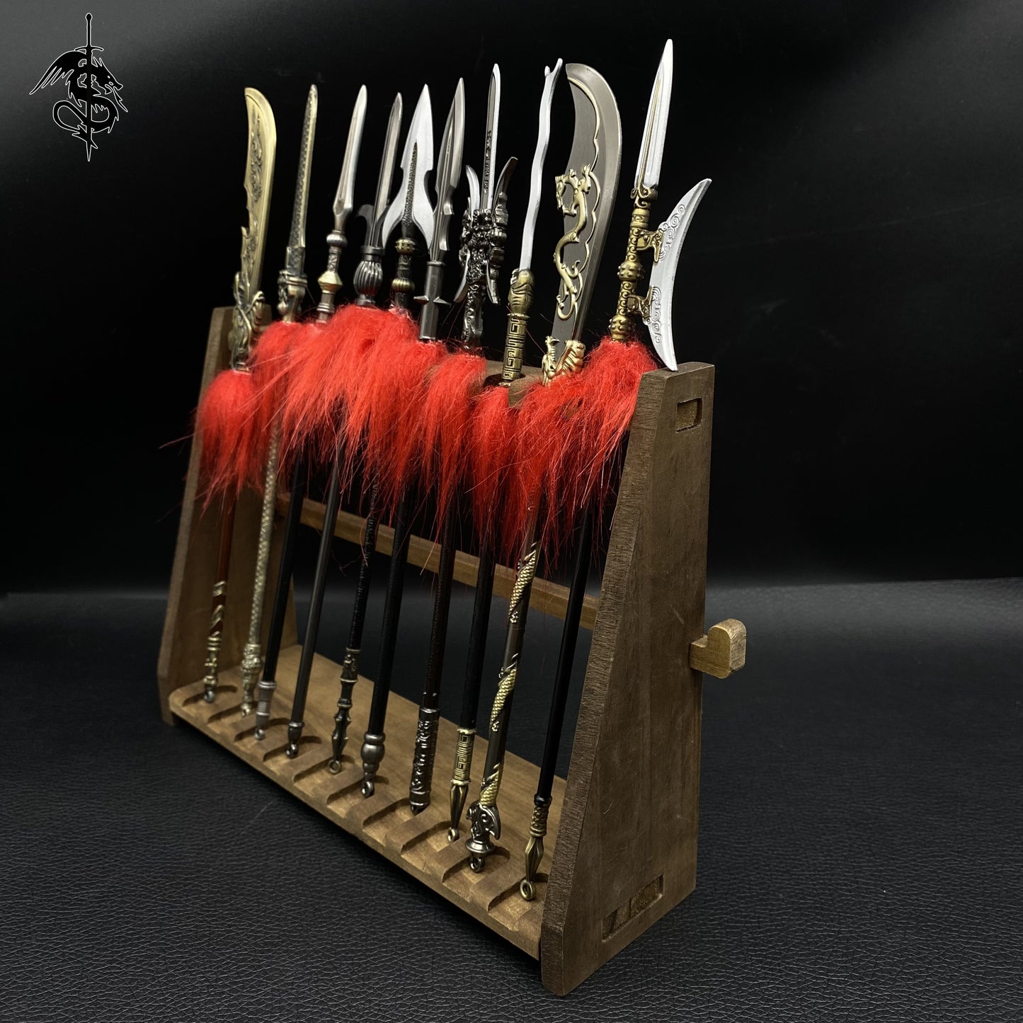 Wood Display Stand Wood Short Sword Rack Showing Holder