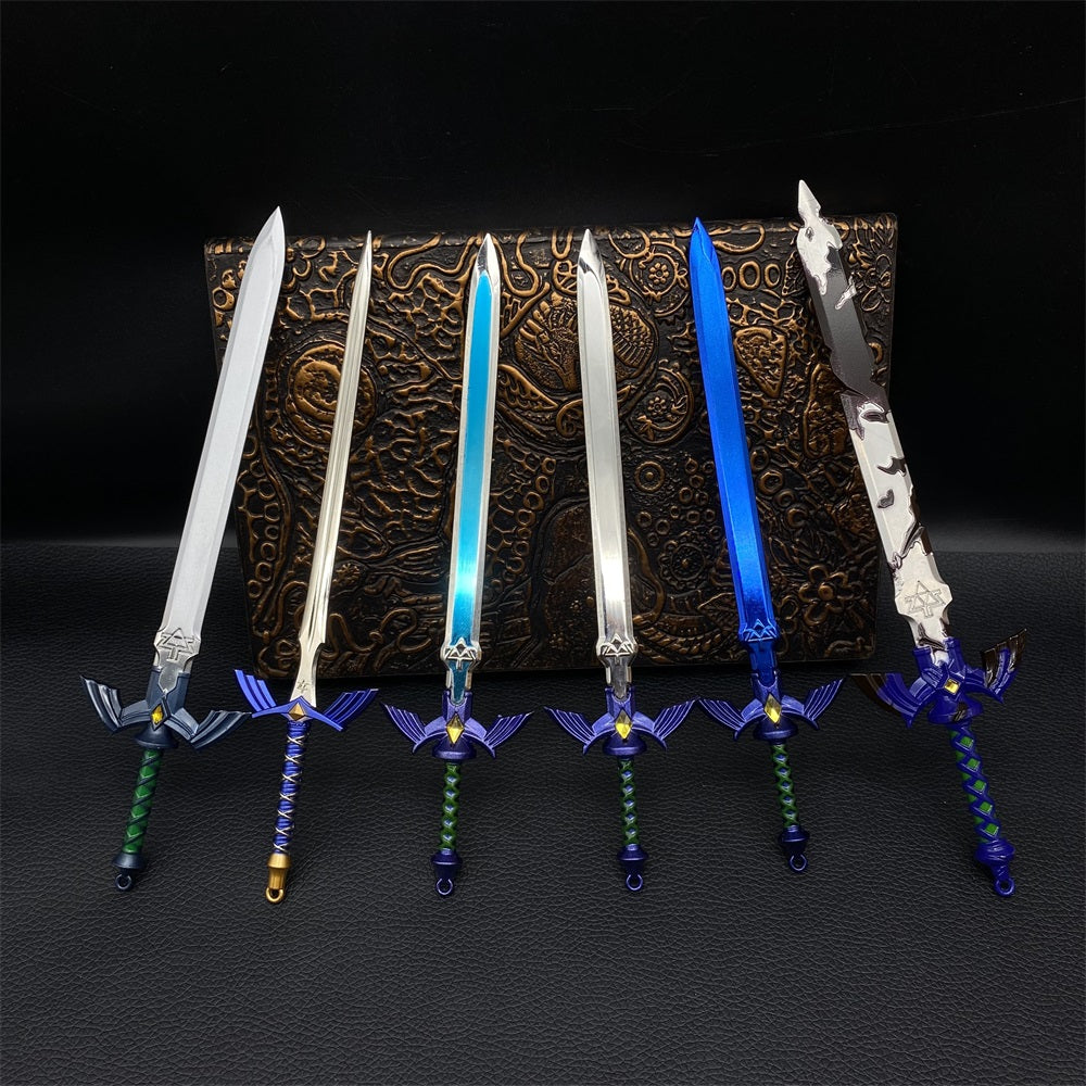 Metal Link Tiny Sword With Stand Weapon 6 In 1 Pack