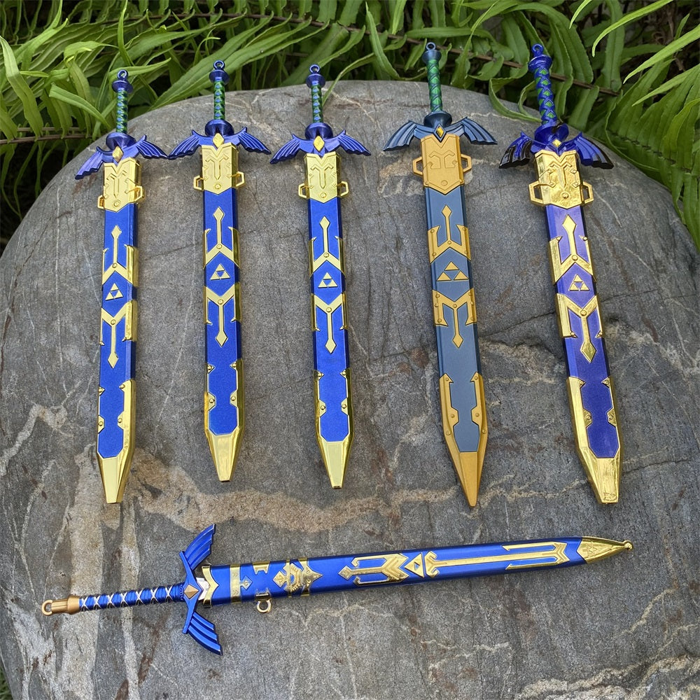 Metal Link Tiny Sword With Stand Weapon 6 In 1 Pack