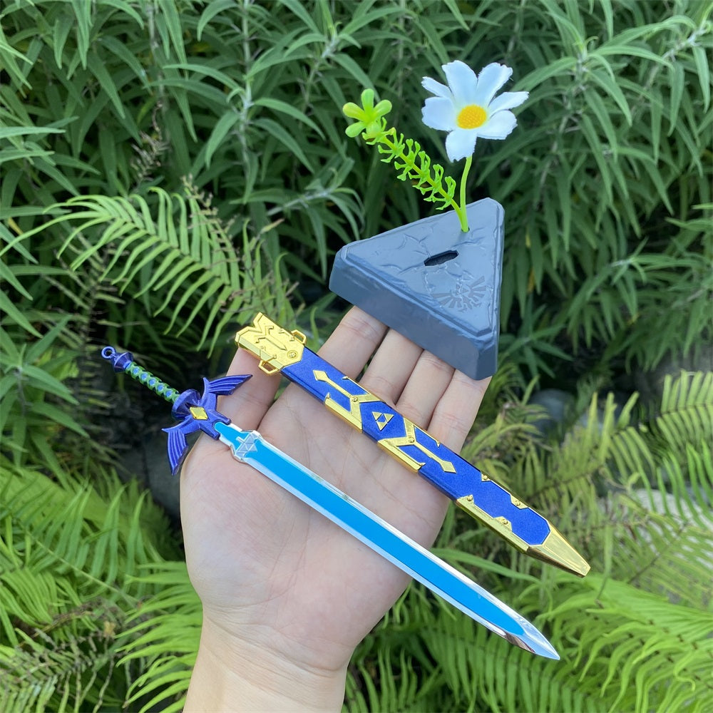 Metal Link Tiny Sword With Stand Weapon 6 In 1 Pack