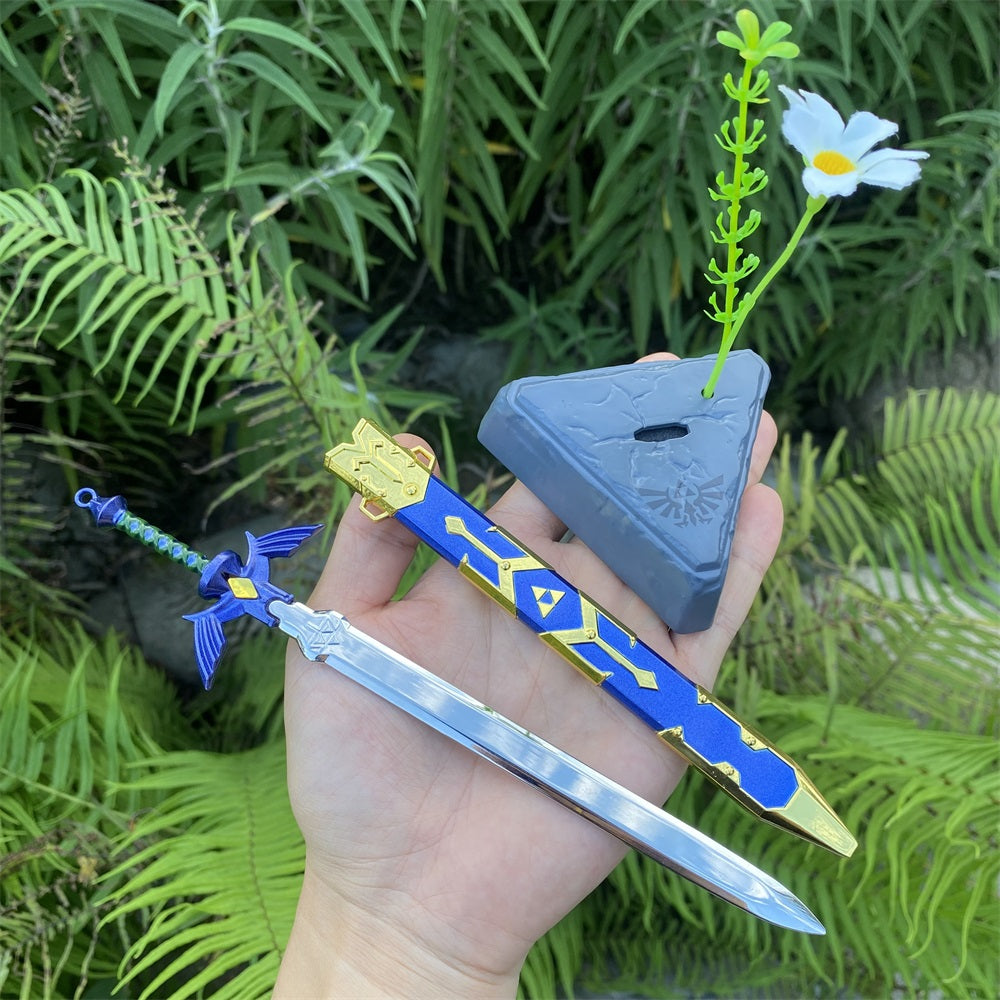 Metal Link Tiny Sword With Stand Weapon 6 In 1 Pack
