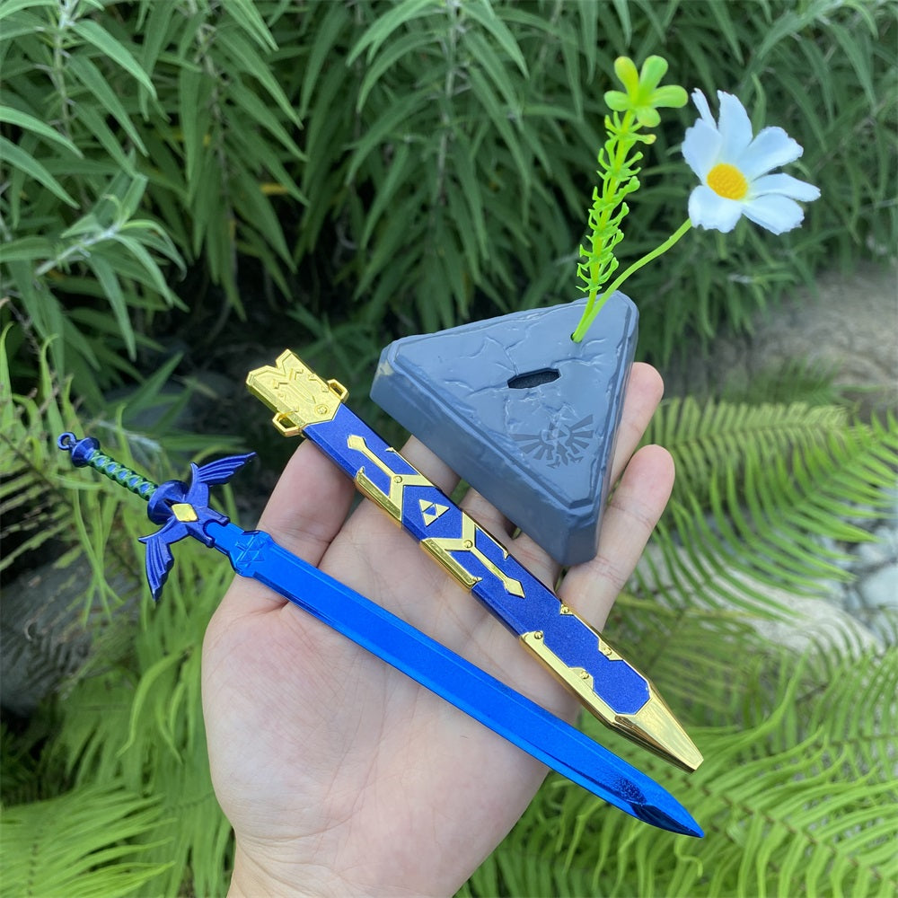 Metal Link Tiny Sword With Stand Weapon 6 In 1 Pack