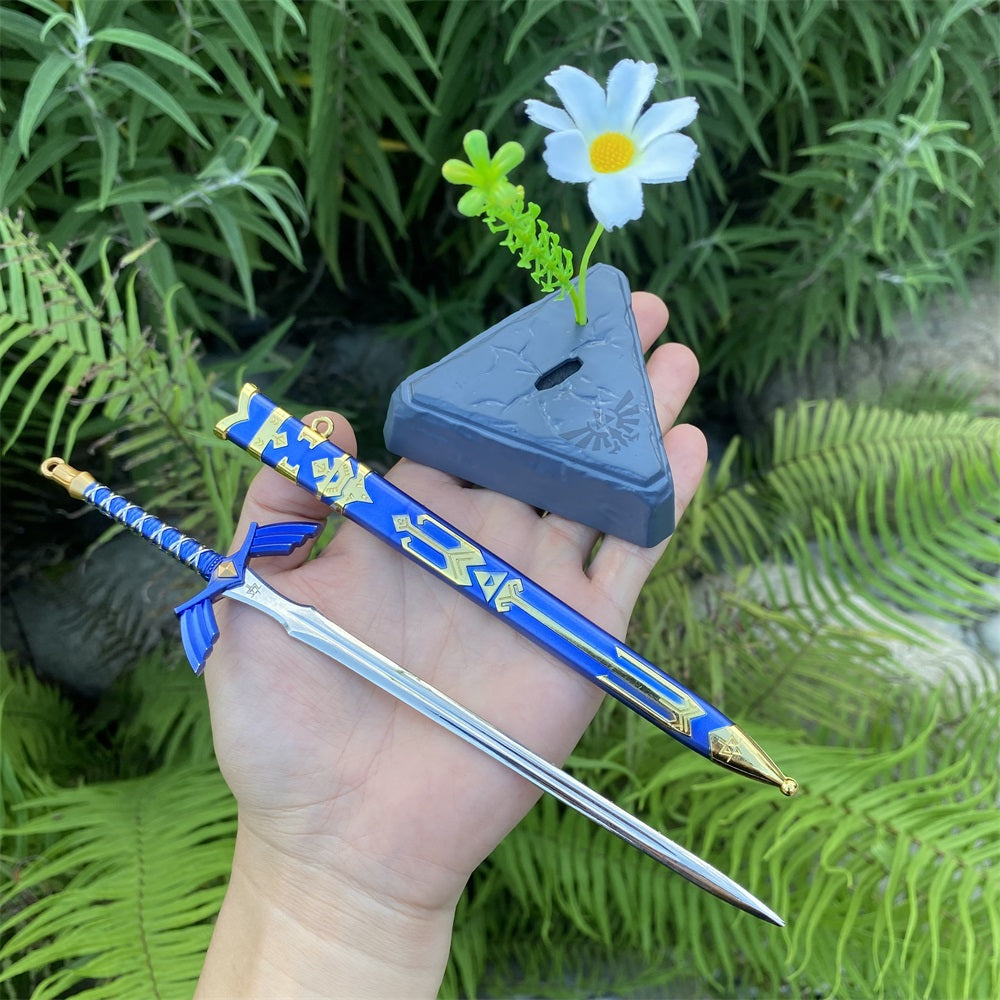 Metal Link Tiny Sword With Stand Weapon 6 In 1 Pack