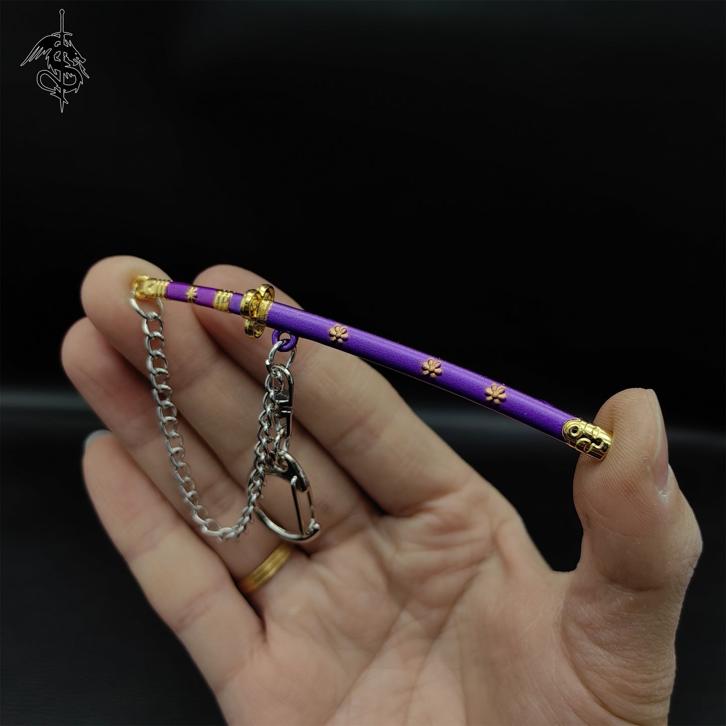Mini Katana Keychain Tiny Metal 1:12 Figure Sword 5 In 1 Gift Box