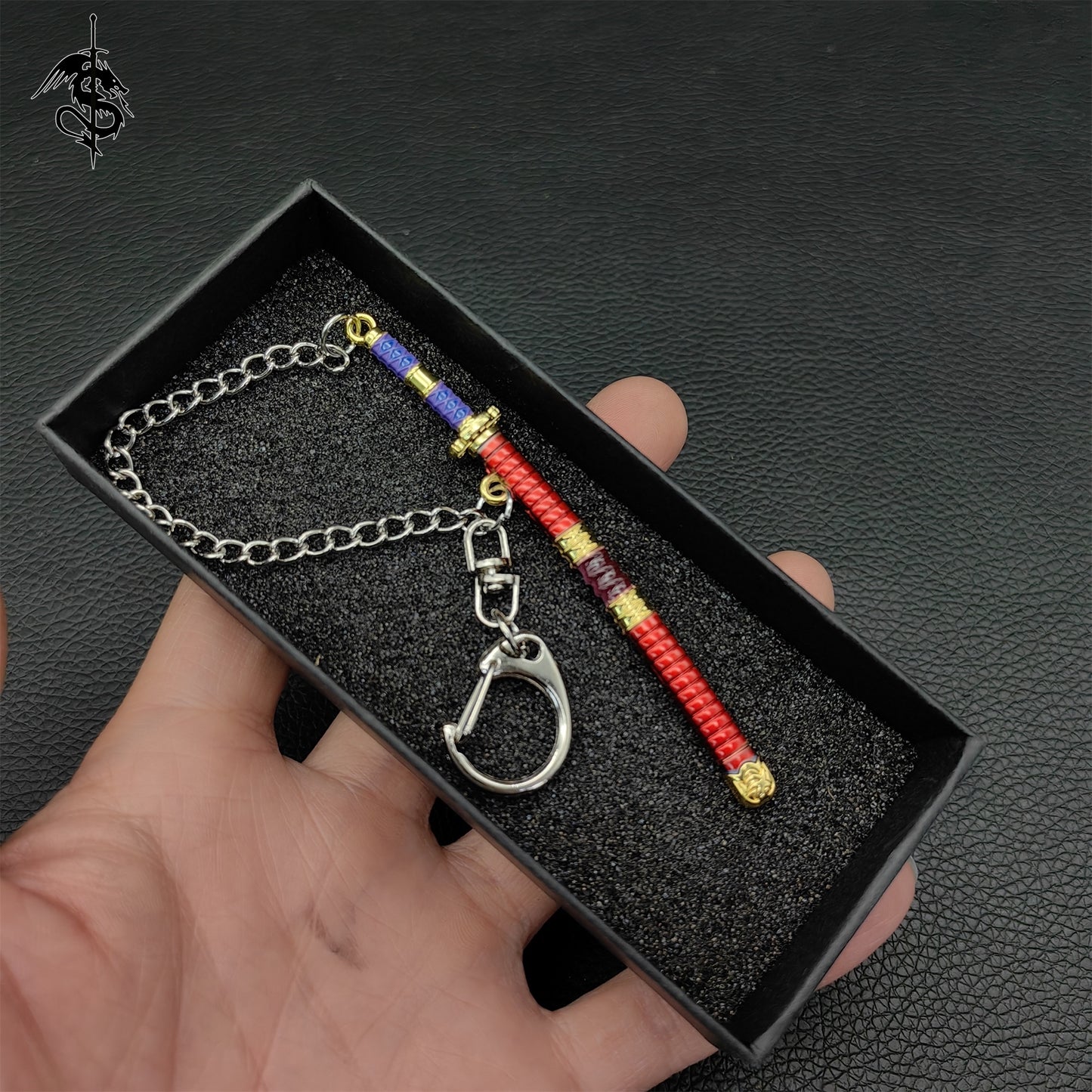 Mini Katana Keychain Tiny Metal 1:12 Figure Sword 5 In 1 Gift Box