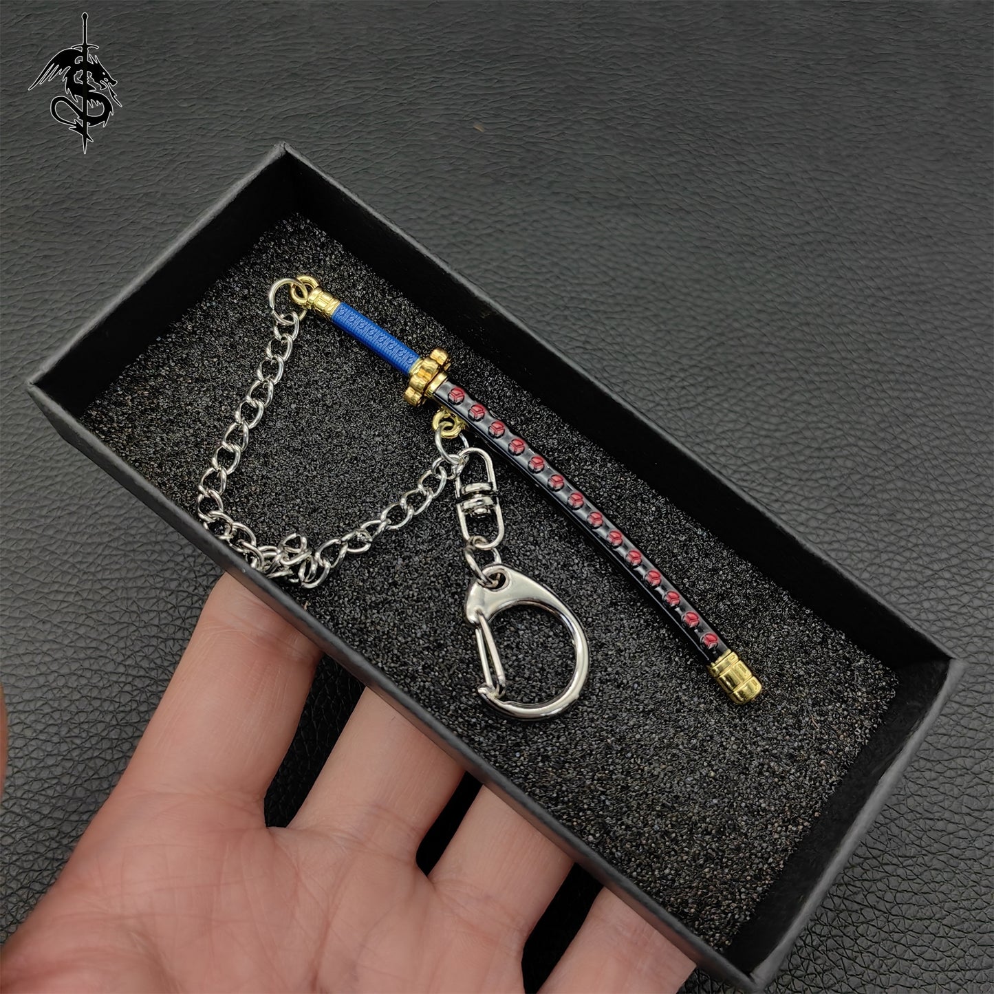 Mini Katana Keychain Tiny Metal 1:12 Figure Sword 5 In 1 Gift Box