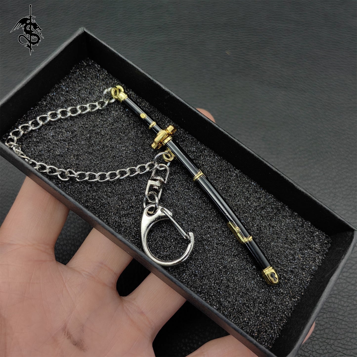 Mini Katana Keychain Tiny Metal 1:12 Figure Sword 5 In 1 Gift Box