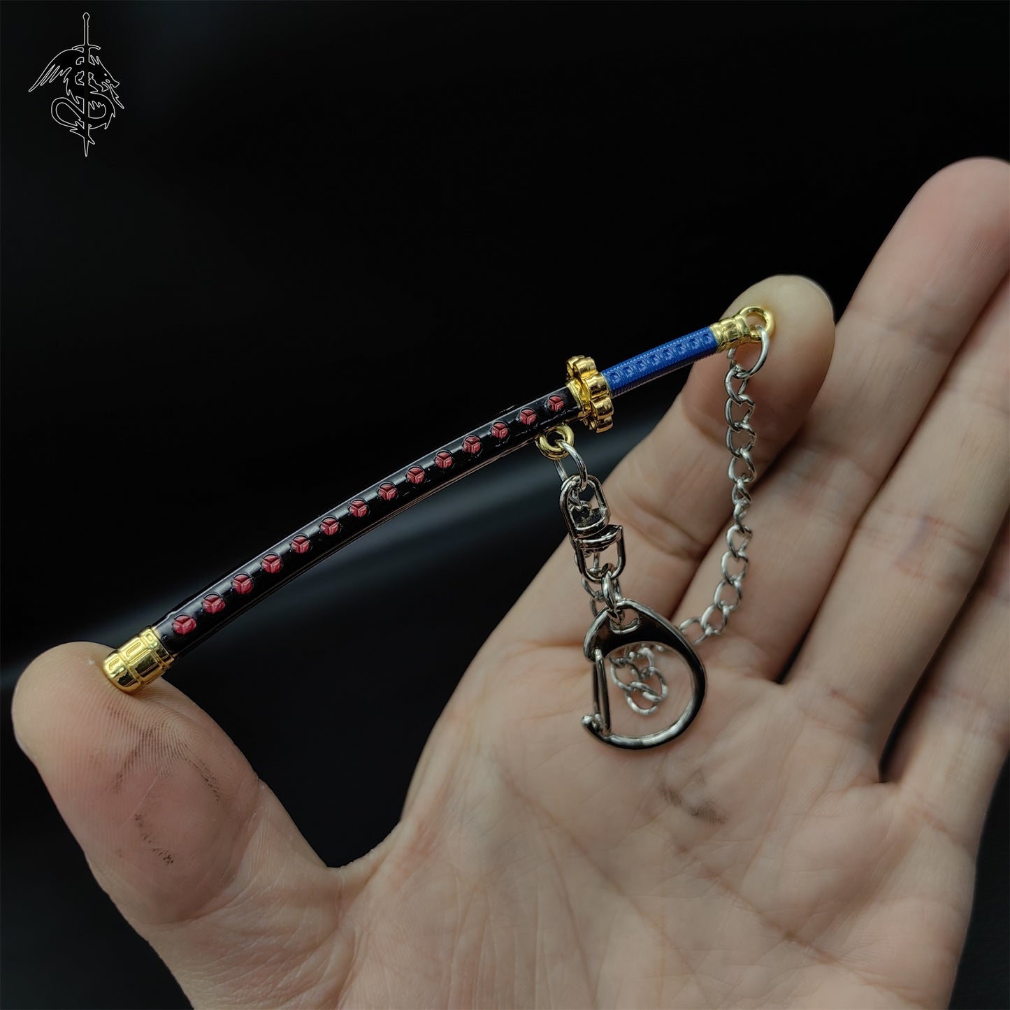 Mini Katana Keychain Tiny Metal 1:12 Figure Sword 5 In 1 Gift Box