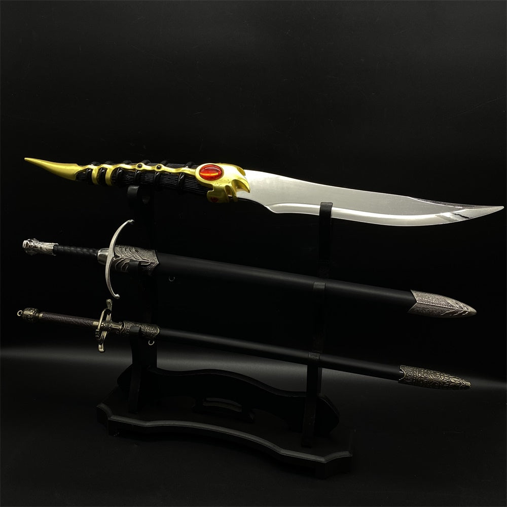 Middle Age Sword Artwork Dragon Bone Dagger Medieval Wolf Head Knight Sword Assassin Rapier Sword