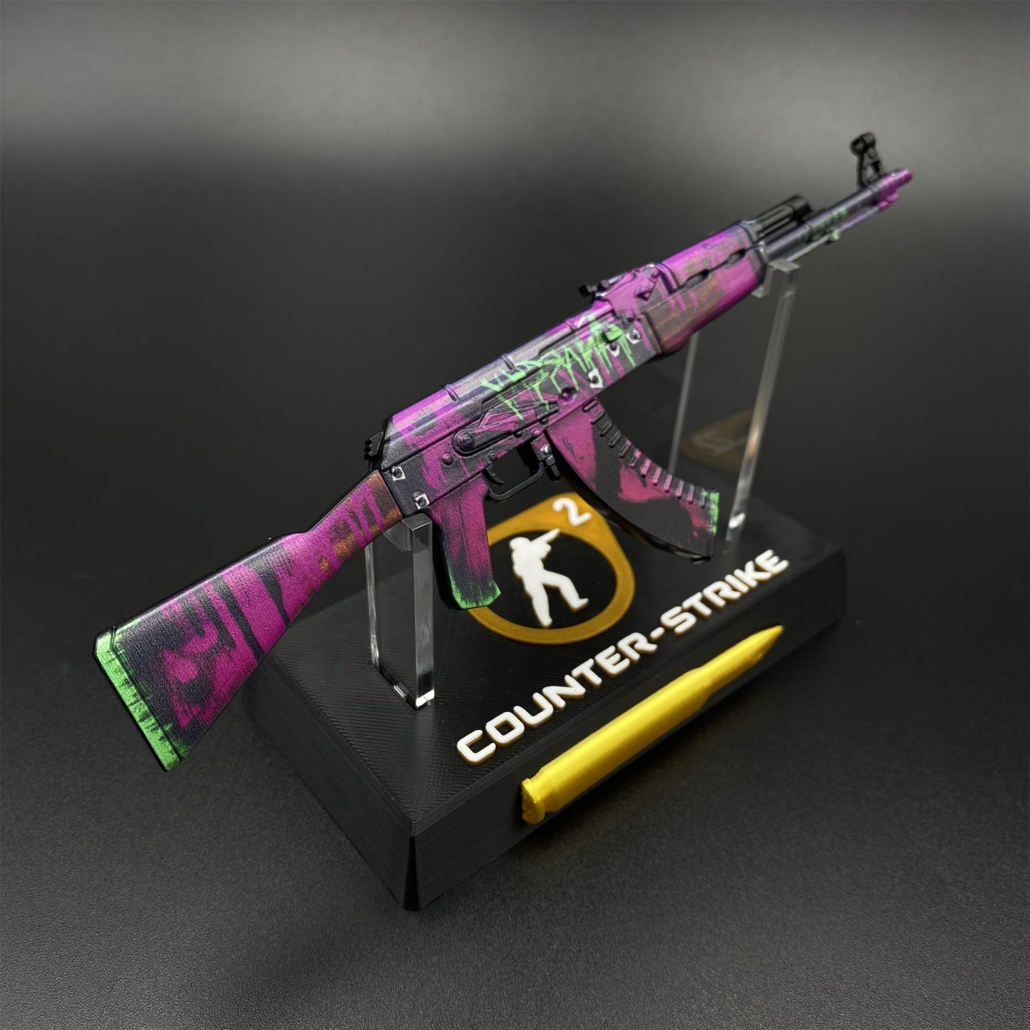 Hot Game CS2 Tiny Gun AK47 Neon Revolution Metal Replica Game Prop Collectible